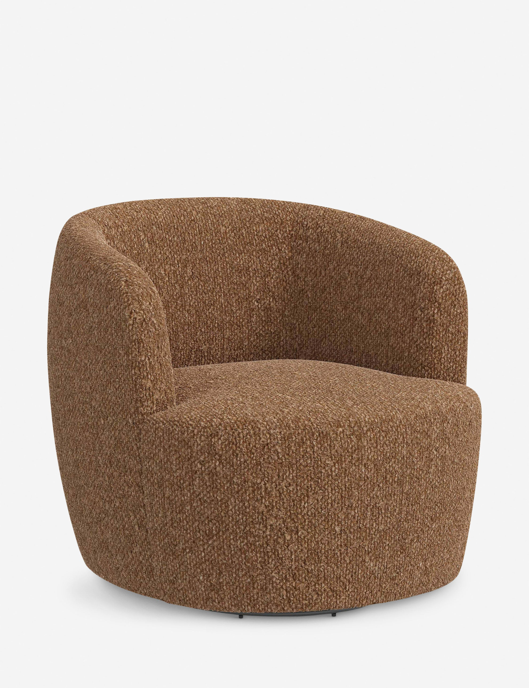 Rue Swivel Chair - Brown Boucle
