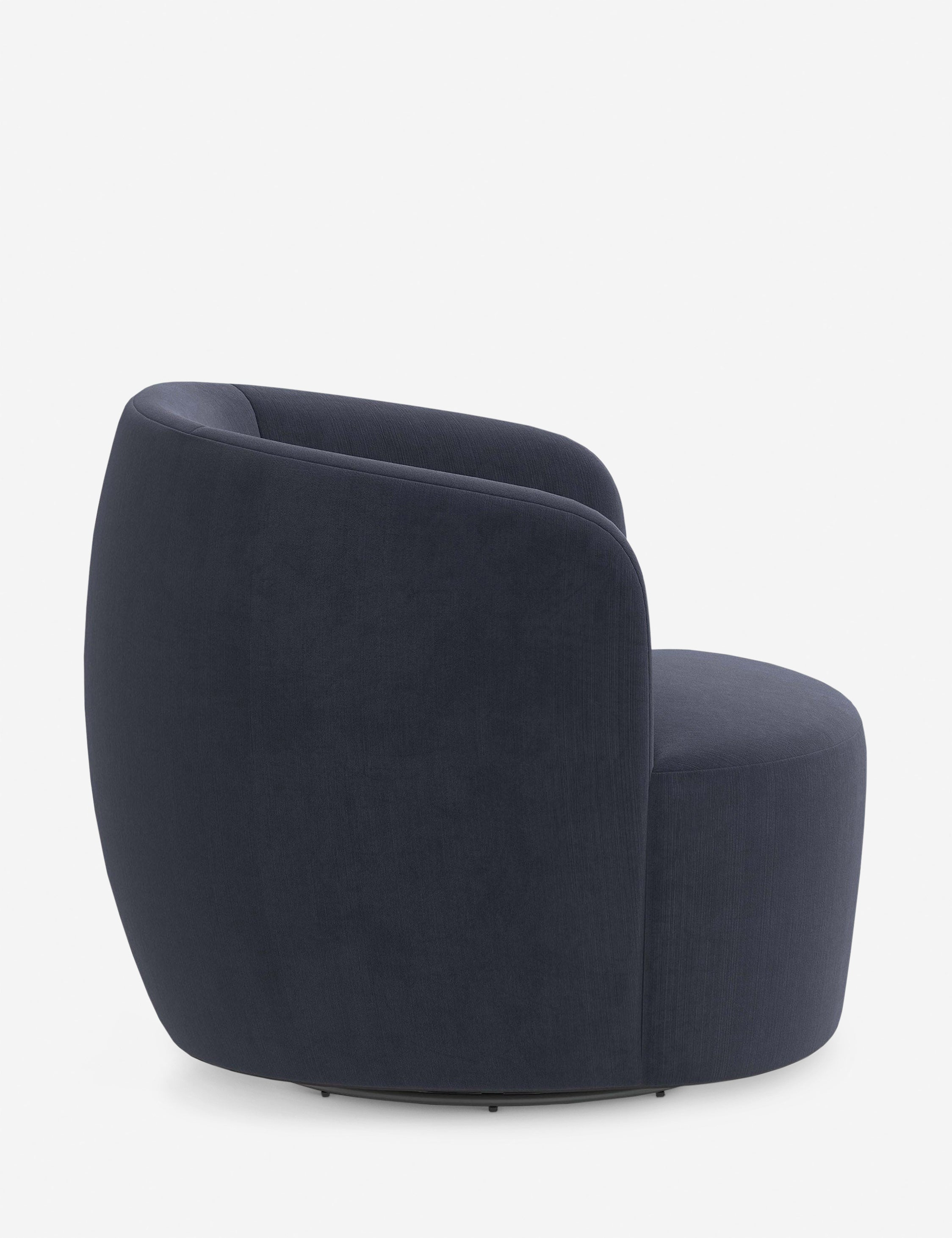 Rue Swivel Chair - Navy Velvet