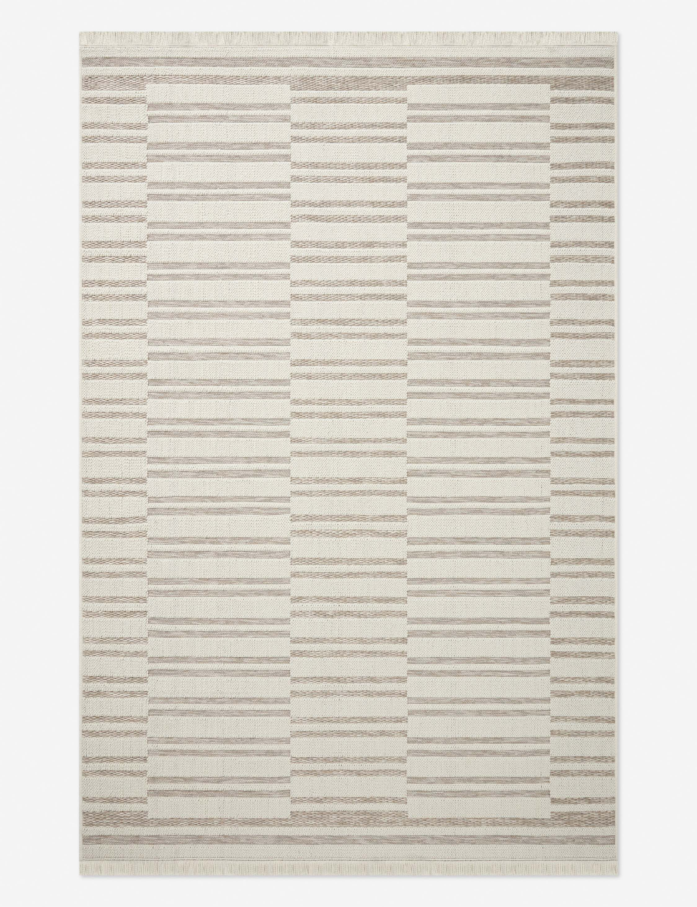 Malibu II Indoor / Outdoor Rug by Amber Lewis x Loloi - Ivory and Dove / 2'3" x 3'9"