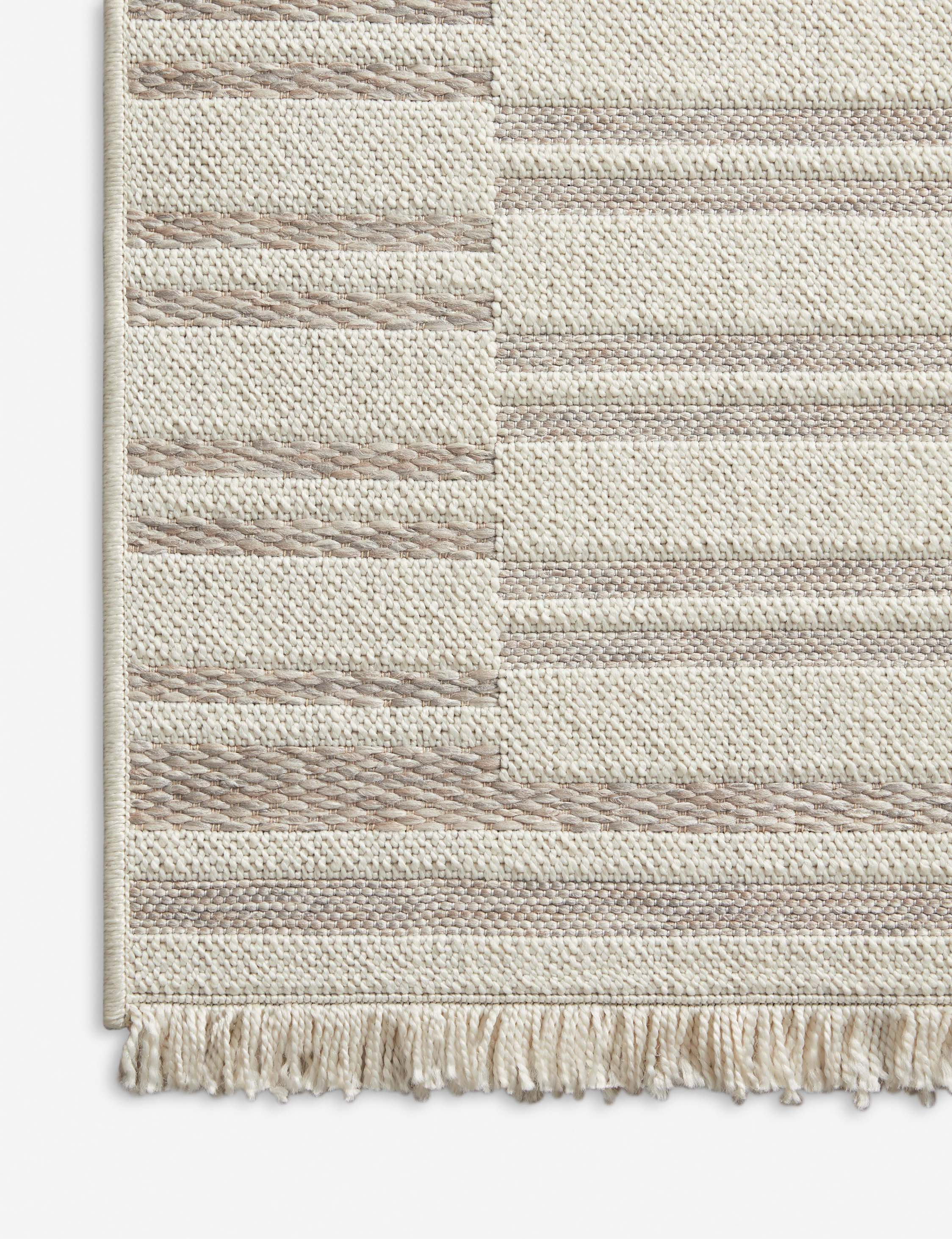 Malibu II Indoor / Outdoor Rug by Amber Lewis x Loloi - Ivory and Dove / 2'3" x 3'9"
