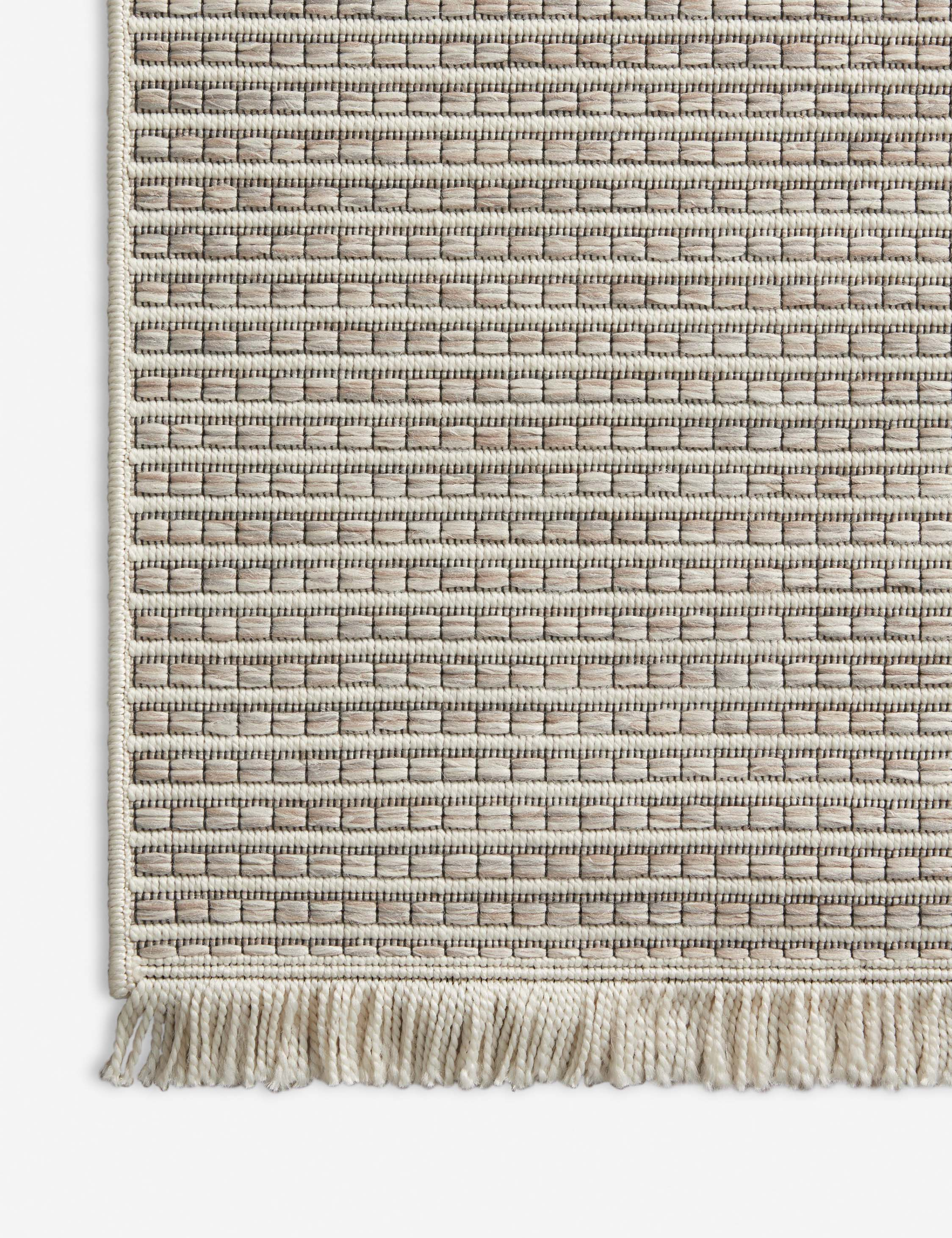 Malibu III Indoor / Outdoor Rug by Amber Lewis x Loloi - Ivory and Dove / 2'3" x 7'7" Runner
