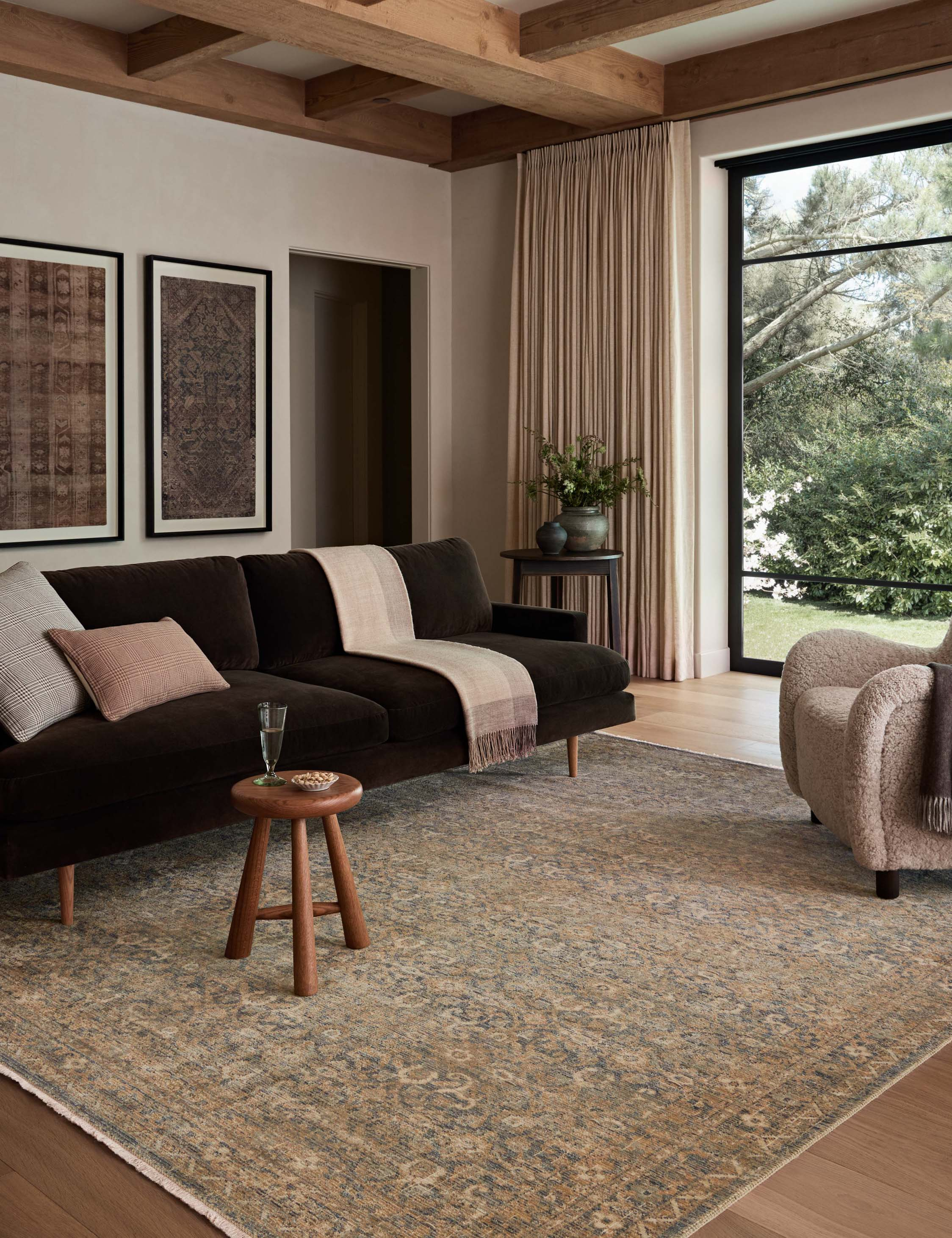 Molly I Rug by Amber Lewis x Loloi - Denim and Gold / 3' x 5'