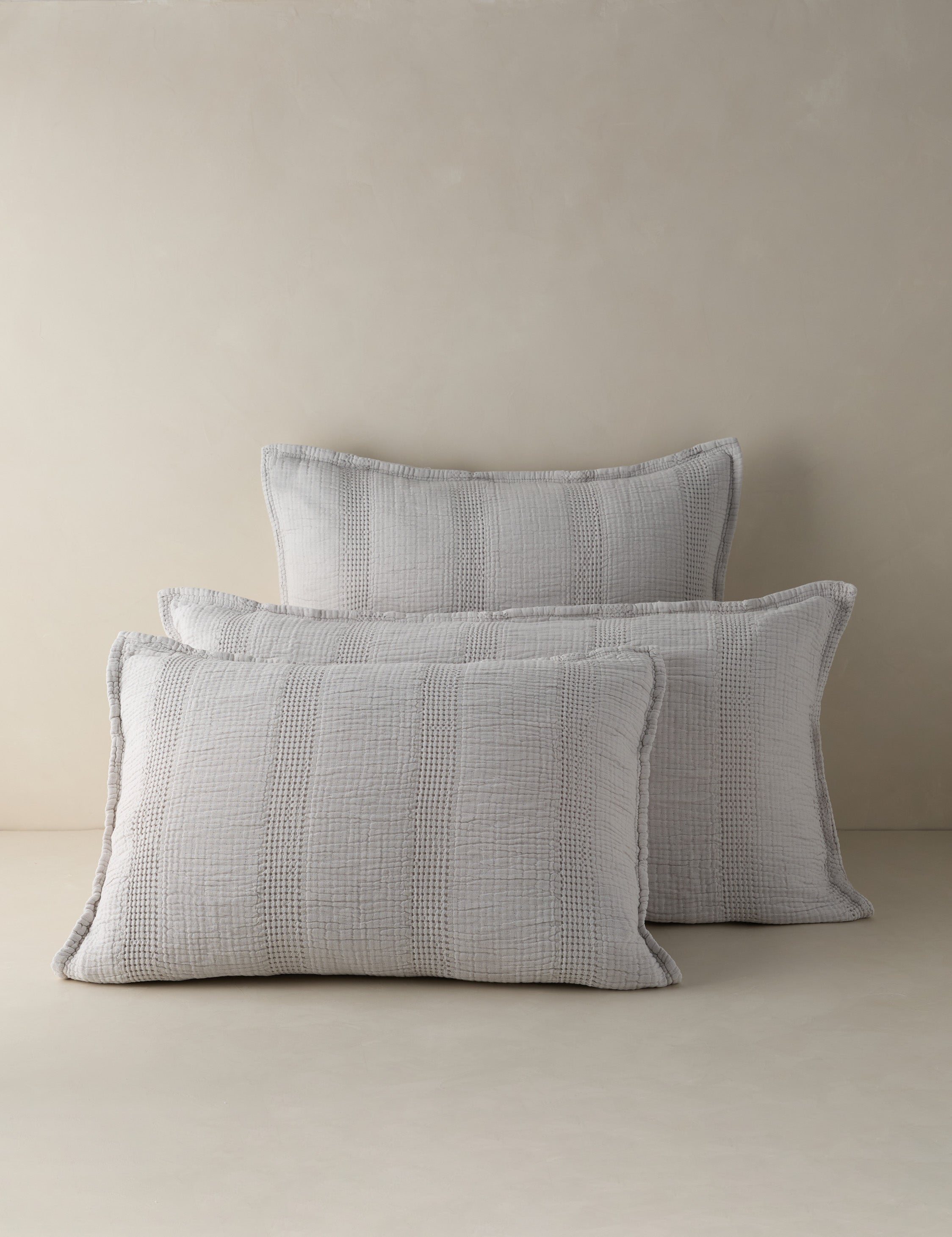 Nantucket Cotton Matelassé Sham by Pom Pom at Home - Grey / Standard