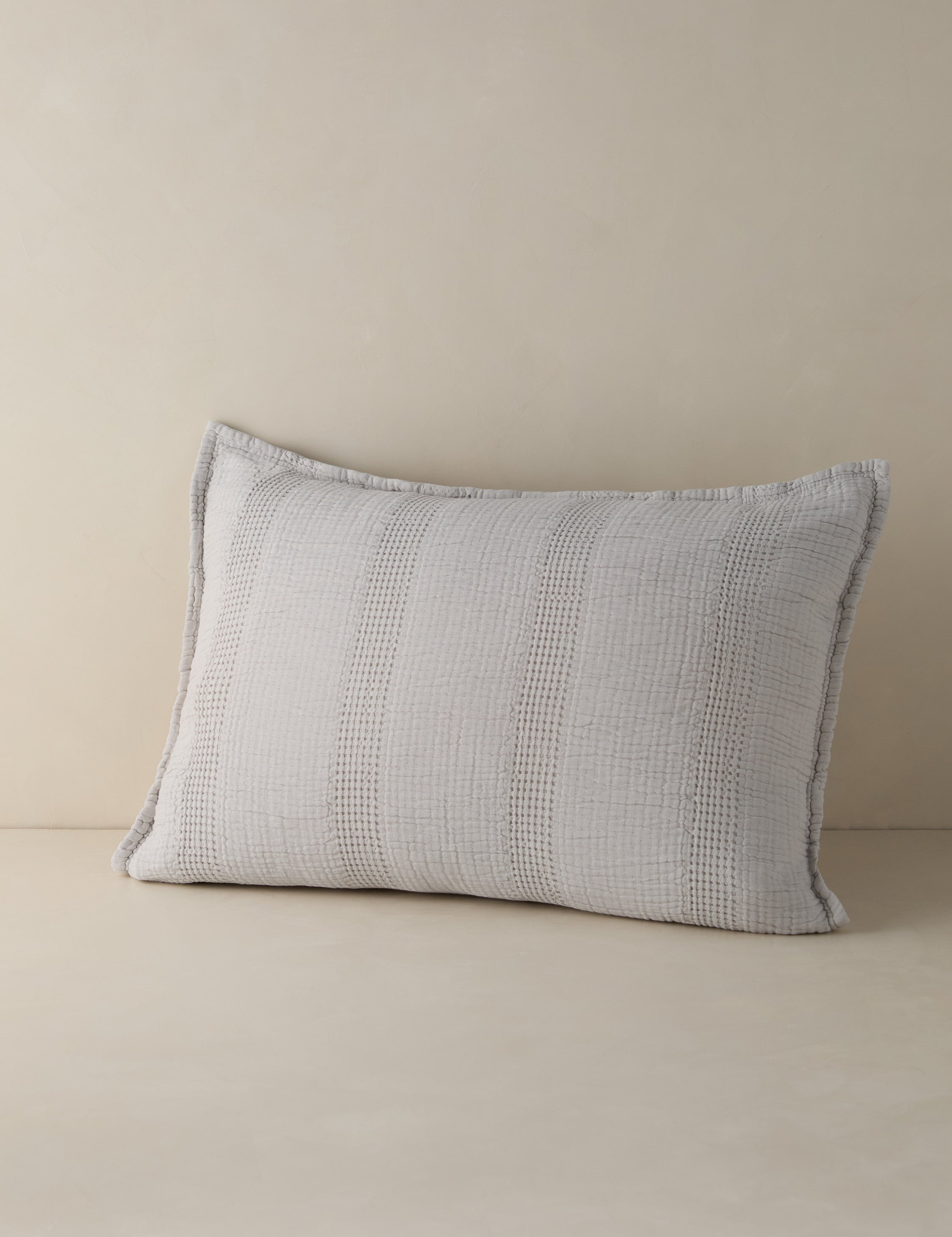 Nantucket Cotton Matelassé Sham by Pom Pom at Home - Grey / Standard