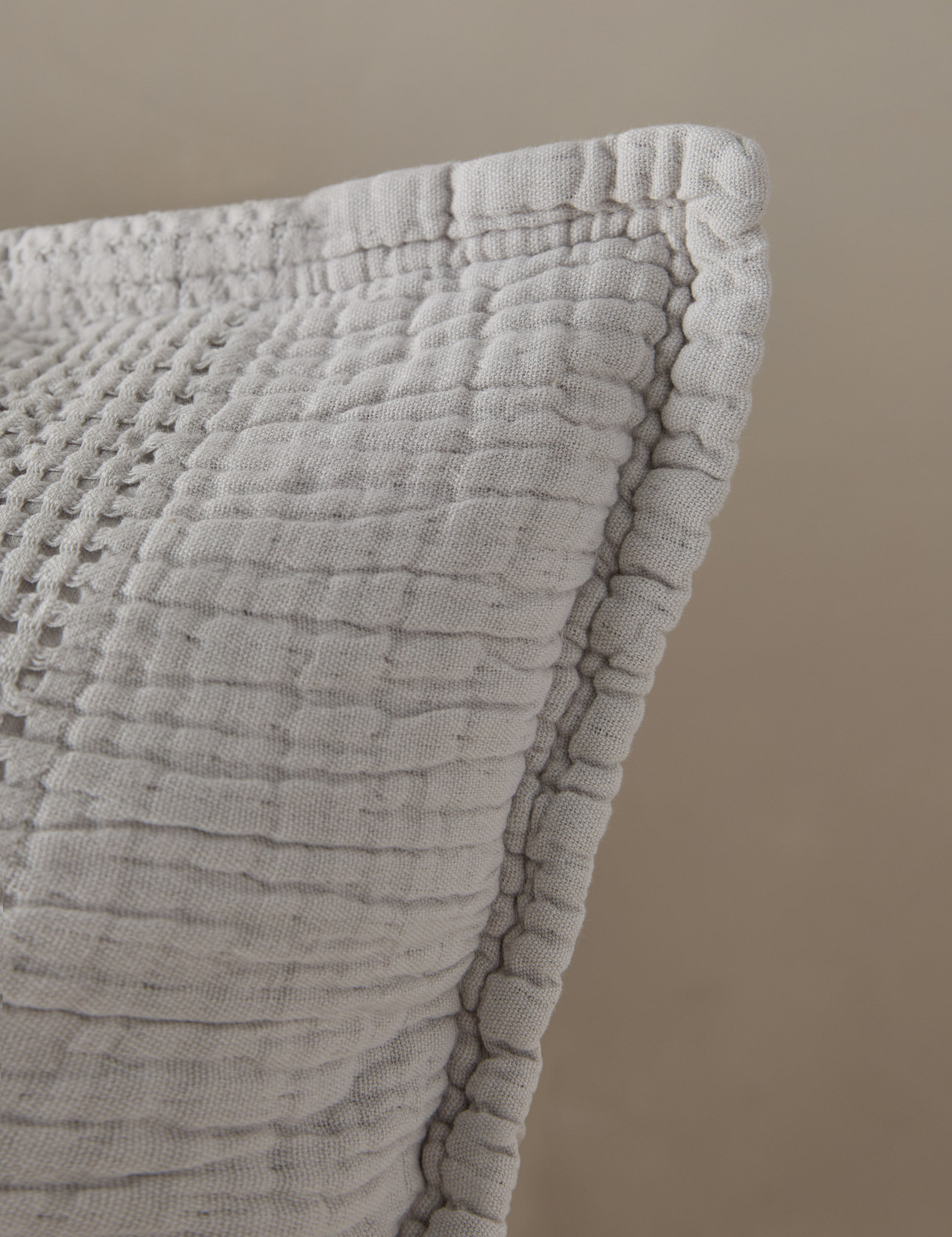 Nantucket Cotton Matelassé Sham by Pom Pom at Home - Grey / Standard