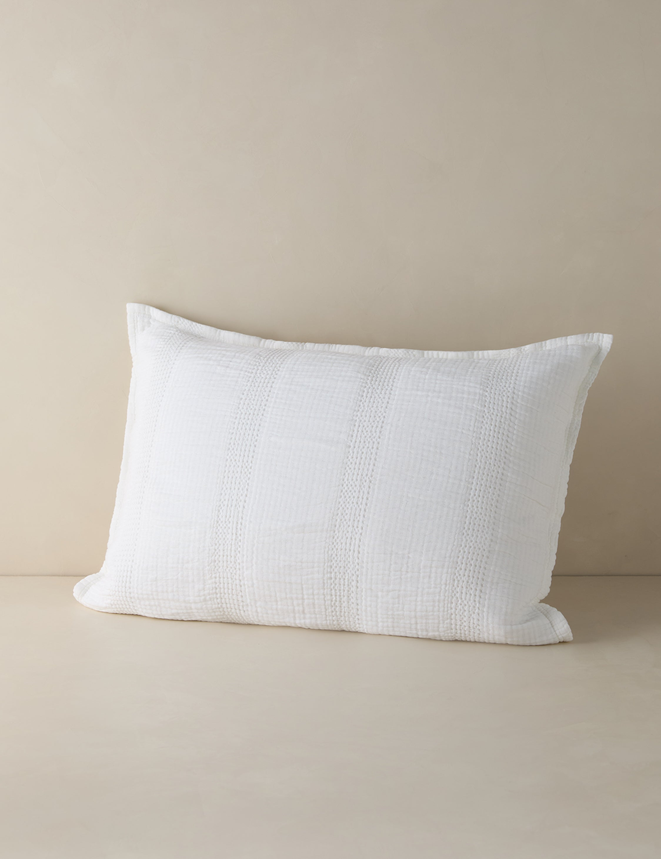 Nantucket Cotton Matelassé Sham by Pom Pom at Home - White / Standard