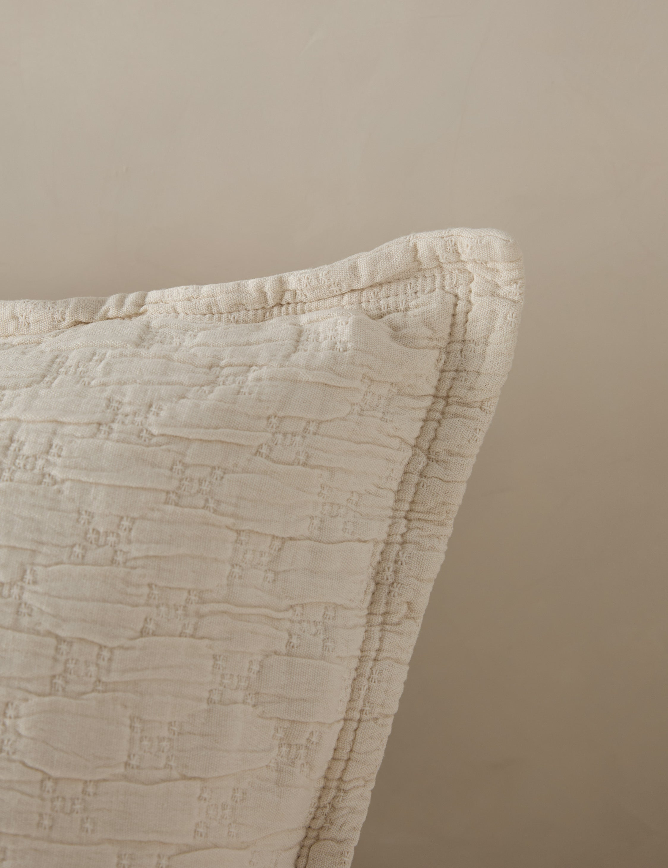 Ojai Cotton Matelassé Sham by Pom Pom at Home - Greige / King