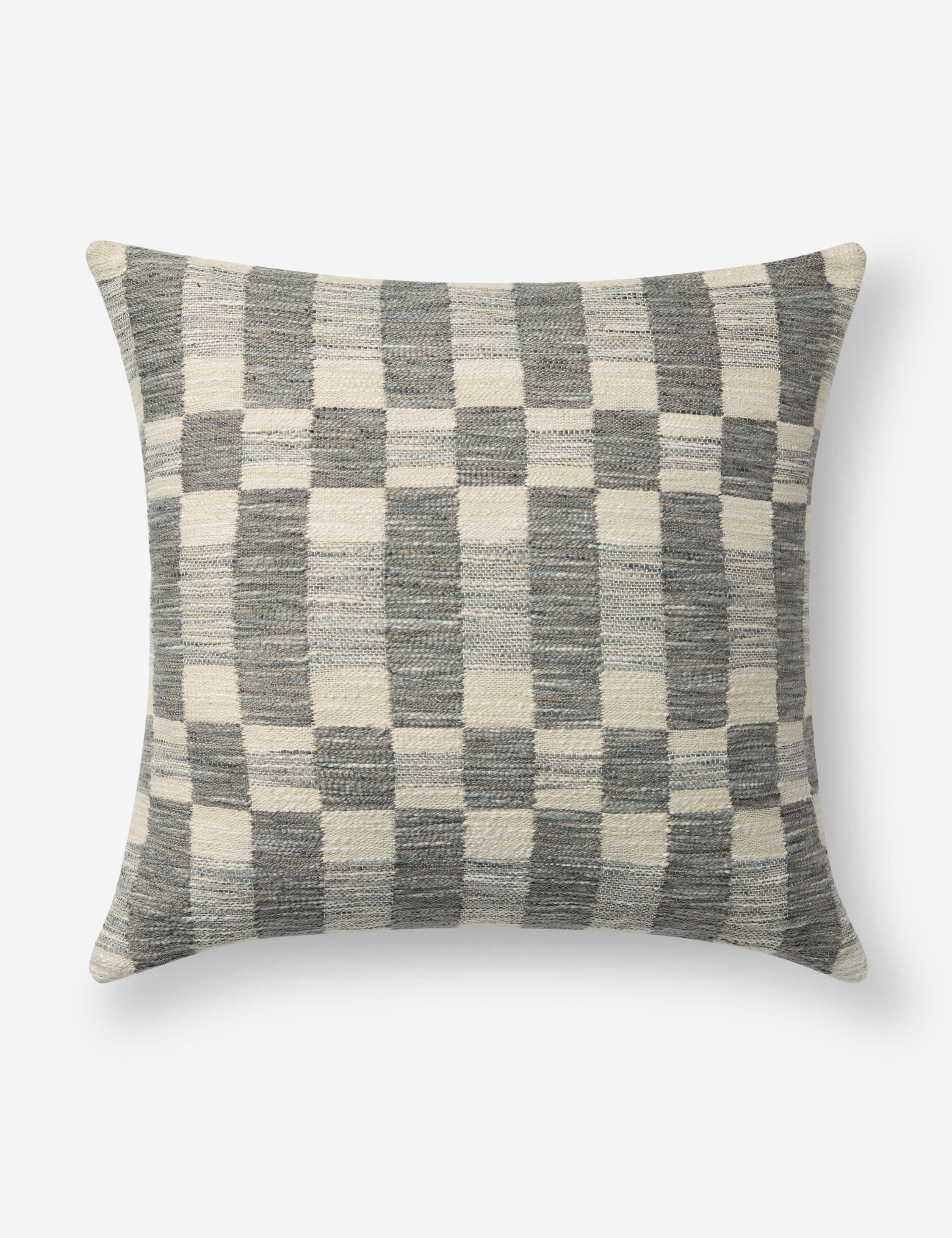 Adams Pillow by Amber Lewis x Loloi - Charcoal and Ivory / 18" x 18" / Down