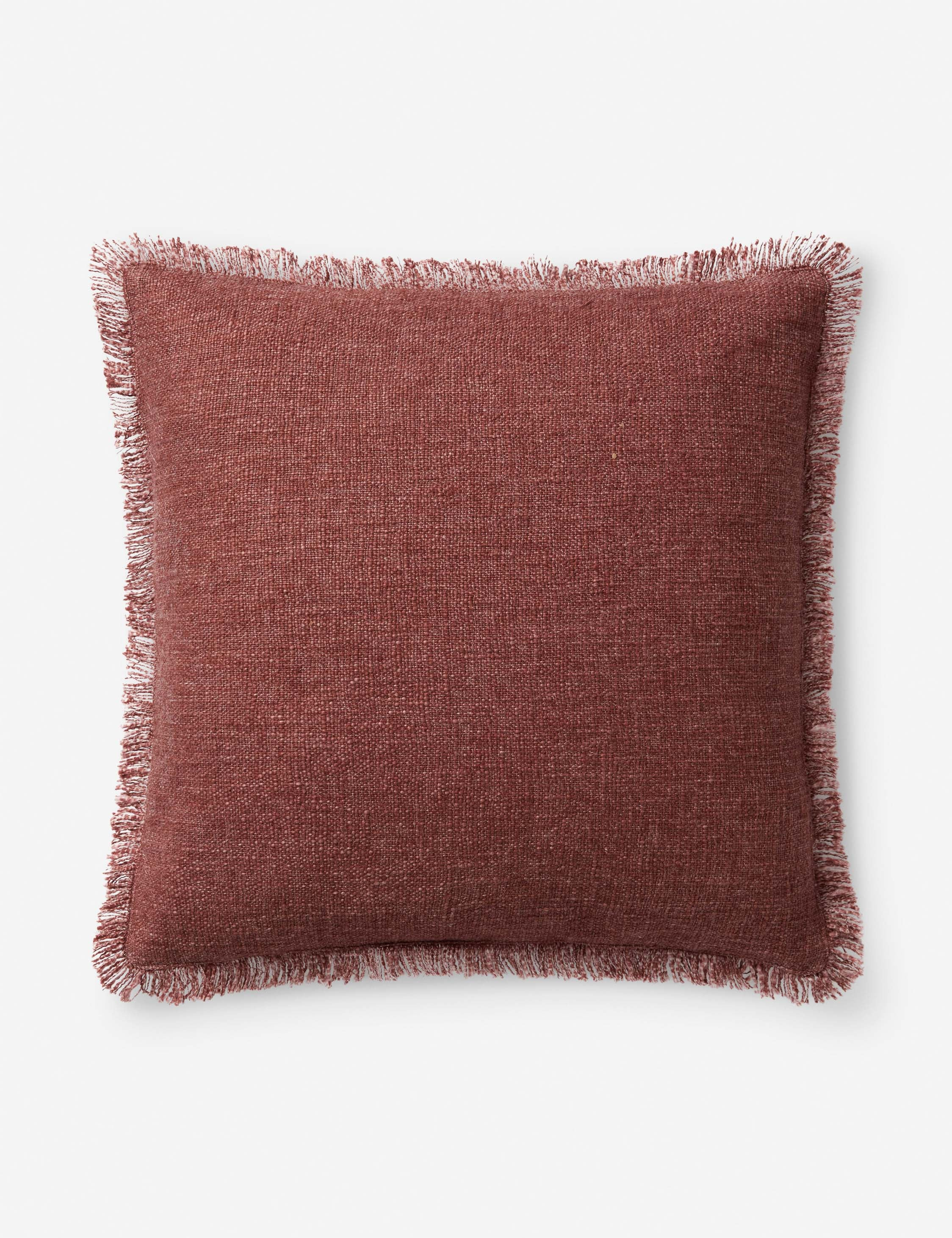 Sable Pillow by Amber Lewis x Loloi - Wine / 18" x 18" / Down