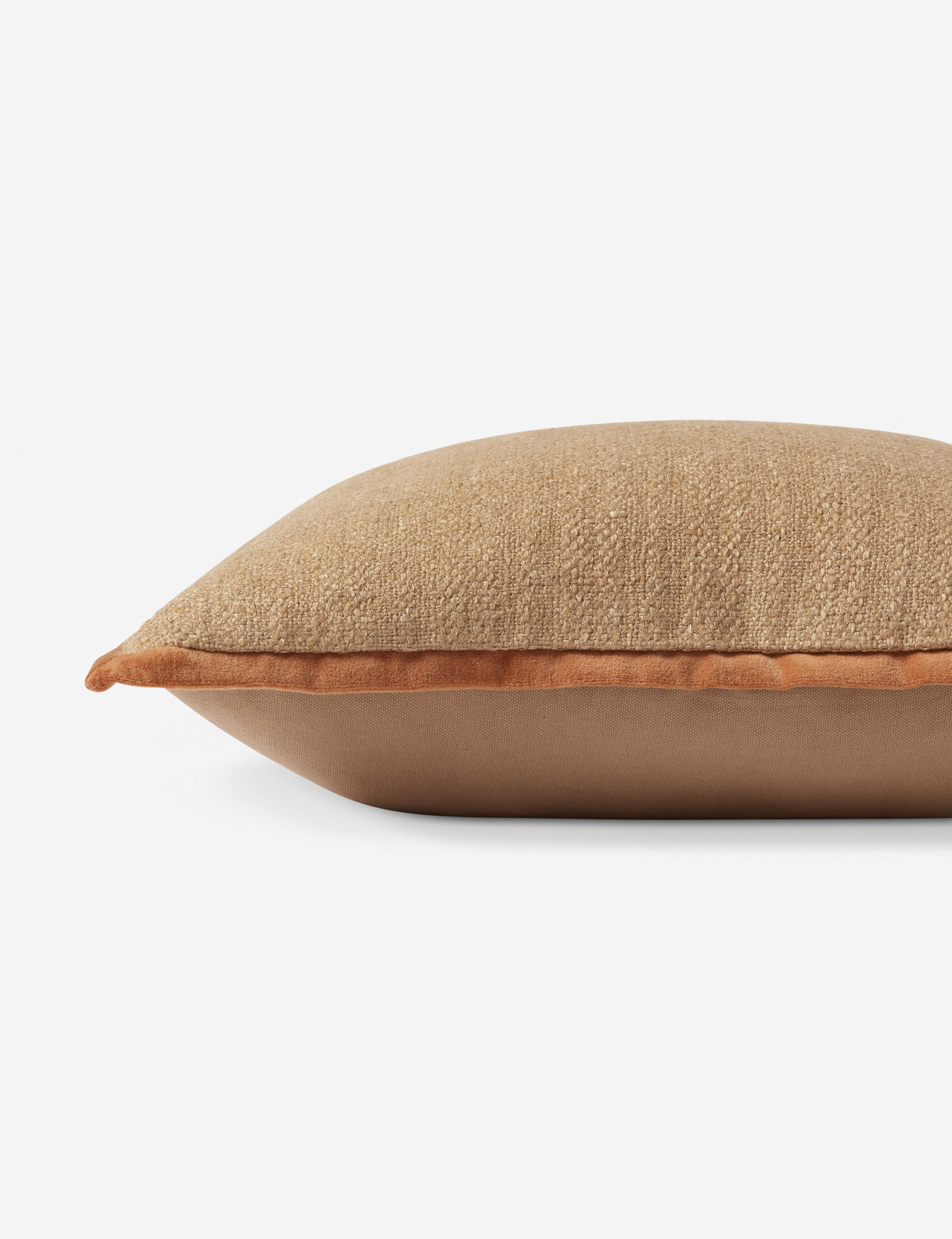 Aveline Pillow by Amber Lewis x Loloi - Natural and Rust / 18" x 18" / Down