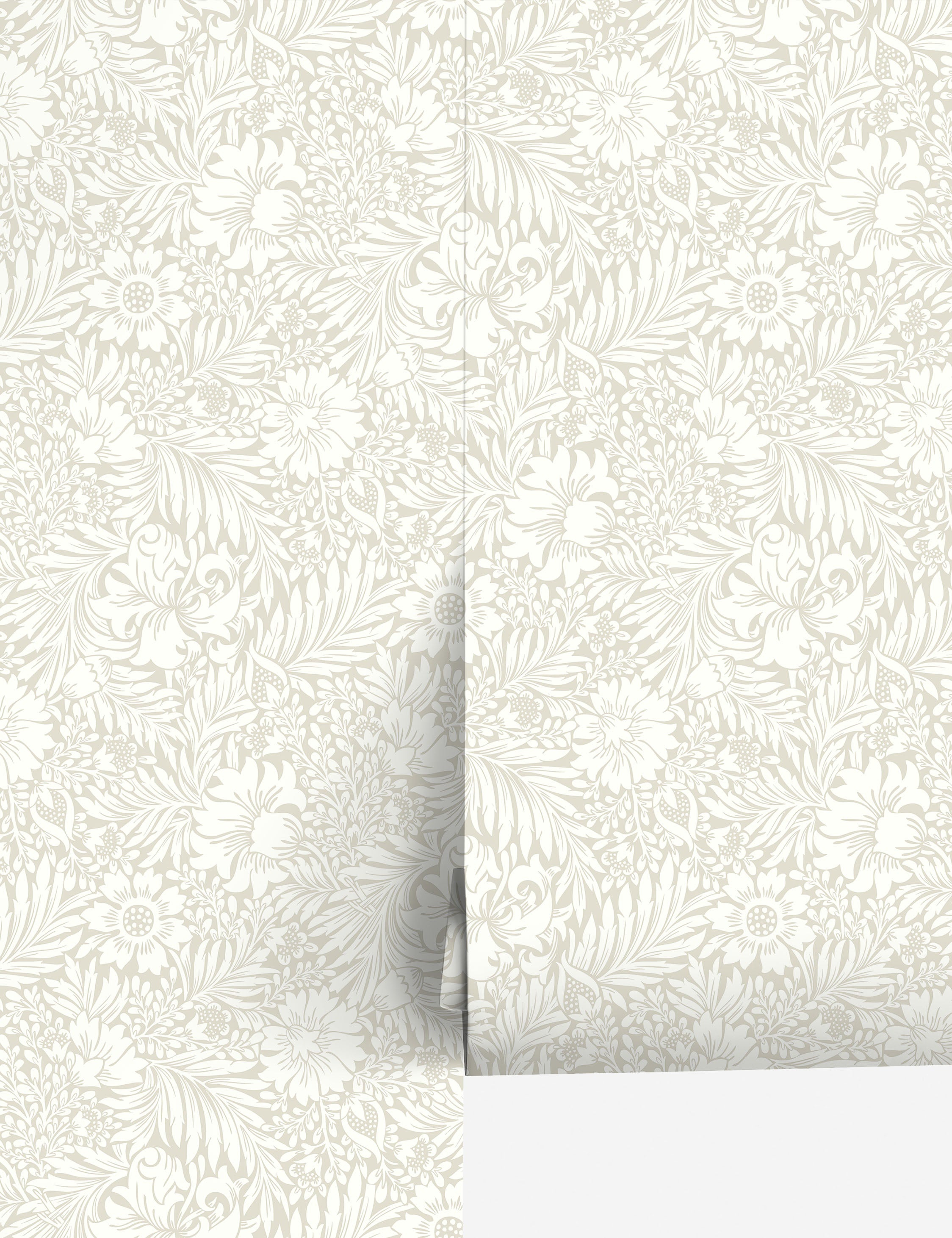 Modern Acanthus Peel + Stick Wallpaper by Erin & Ben Co. - Wicker