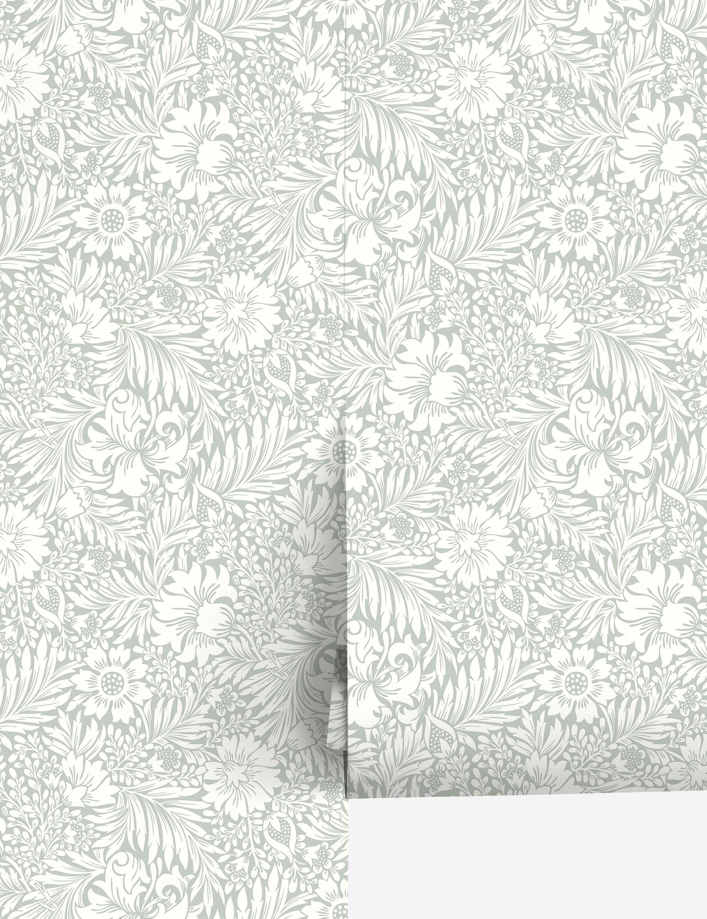 Modern Acanthus Peel + Stick Wallpaper by Erin & Ben Co. - Gray