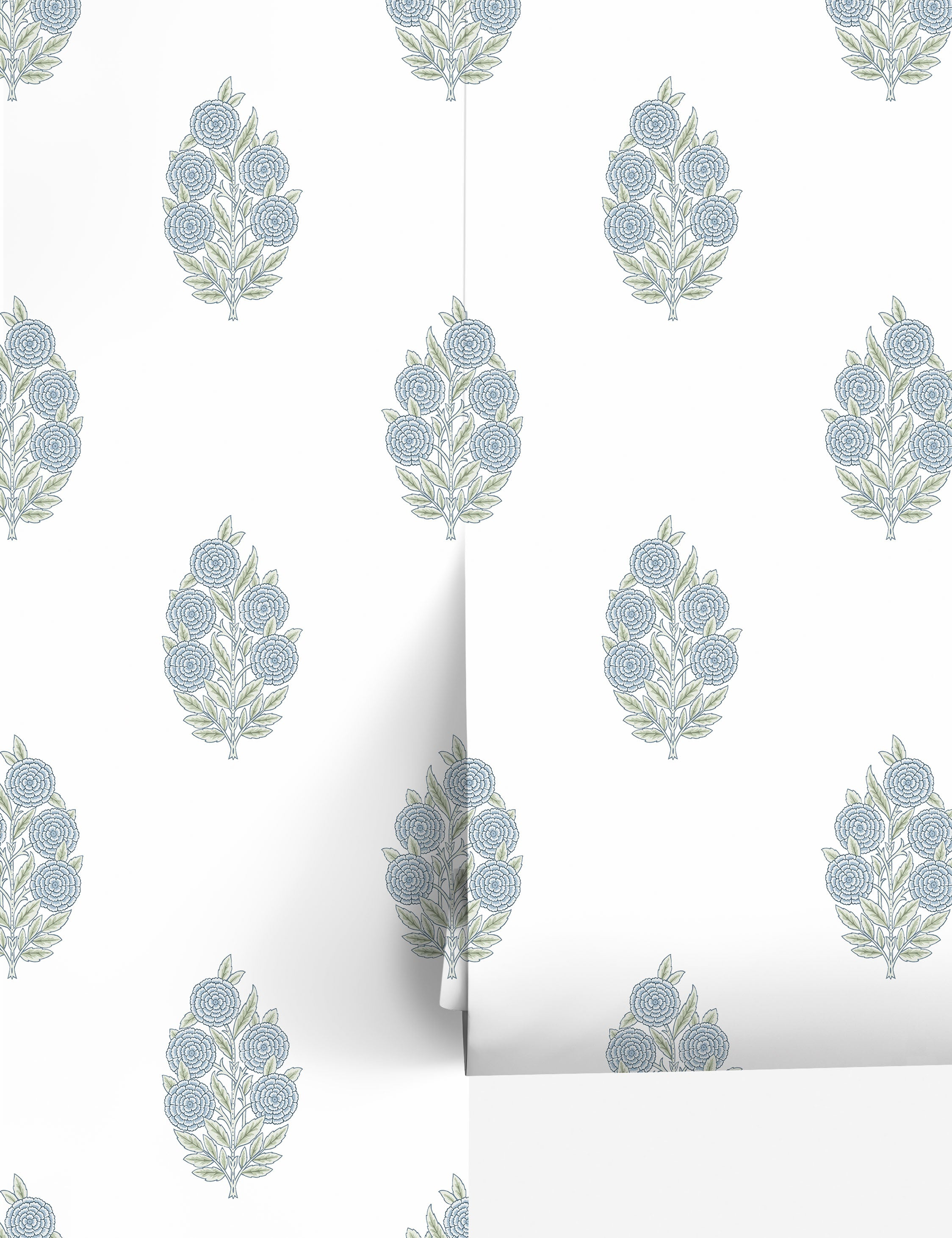 Dutch Floral Peel + Stick Wallpaper by Tamara Day - Blue