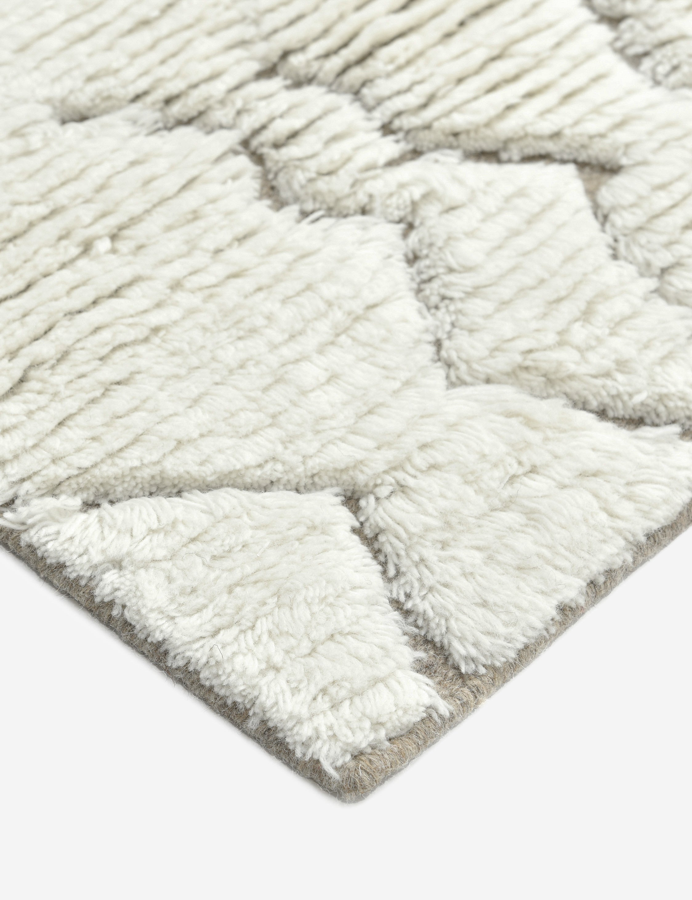 Cluny Hand-Knotted Wool Moroccan-Style Rug - Ivory / 5' x 8'