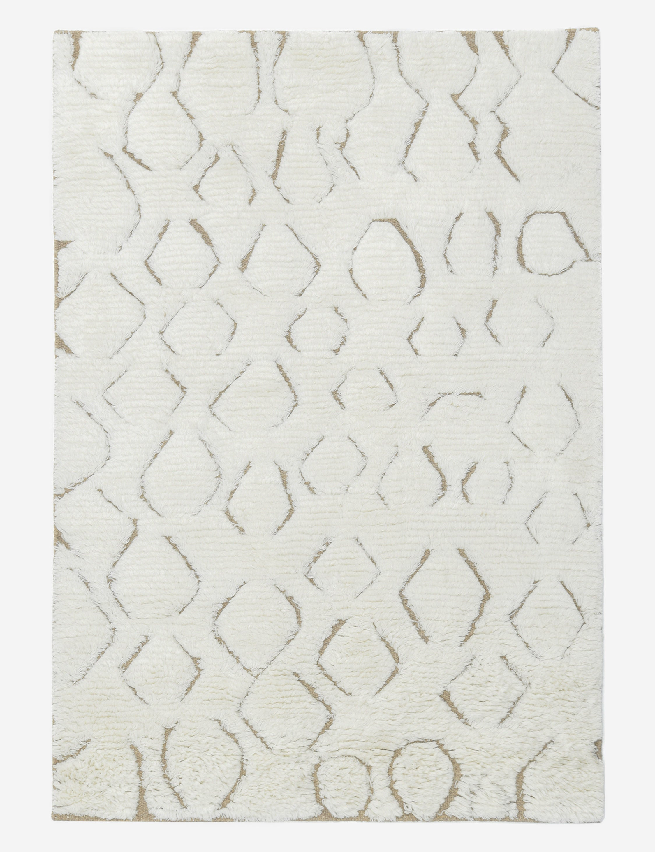 Cluny Hand-Knotted Wool Moroccan-Style Rug - Ivory / 5' x 8'