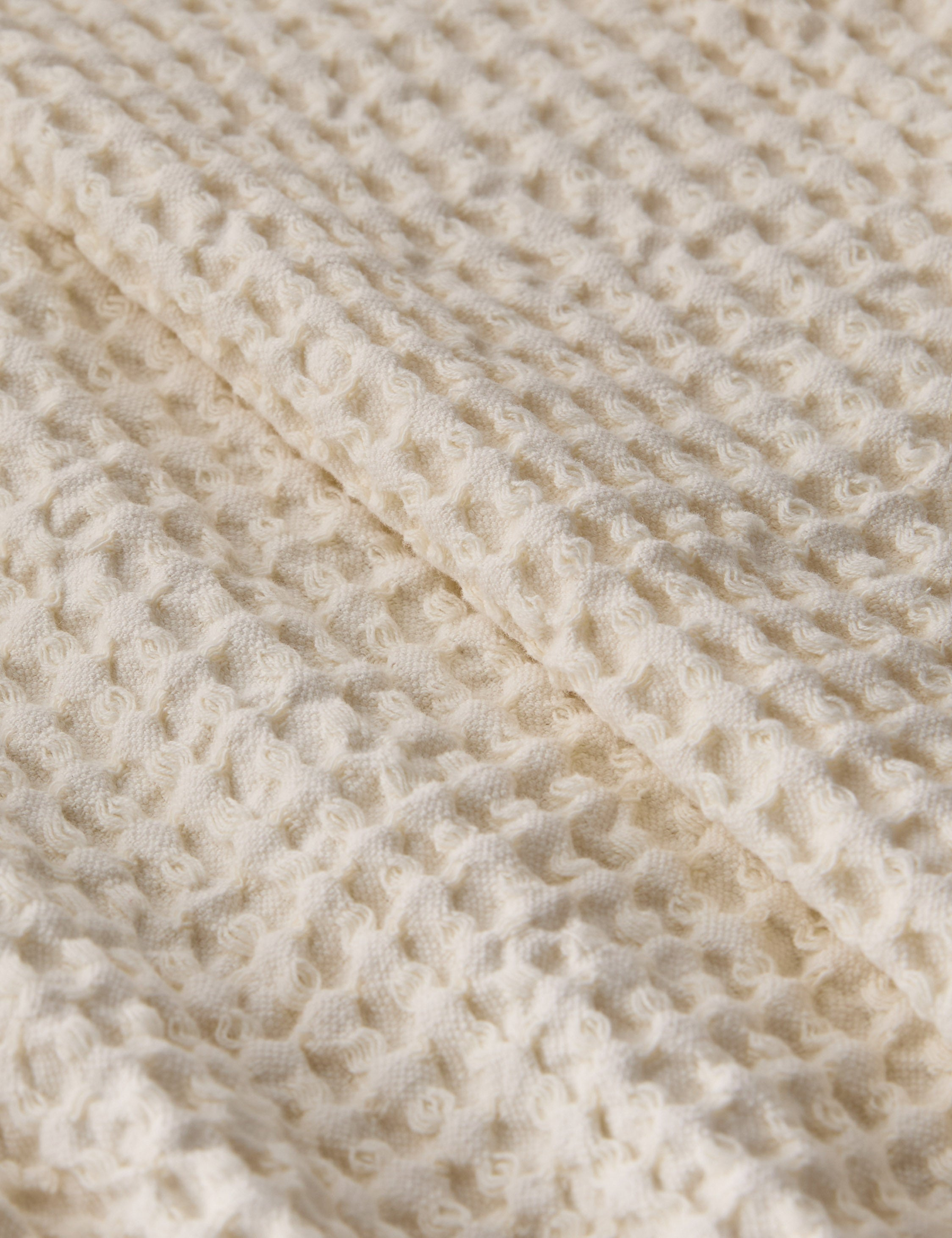 Zuma Cotton Waffle Weave Blanket by Pom Pom at Home - Cream / King