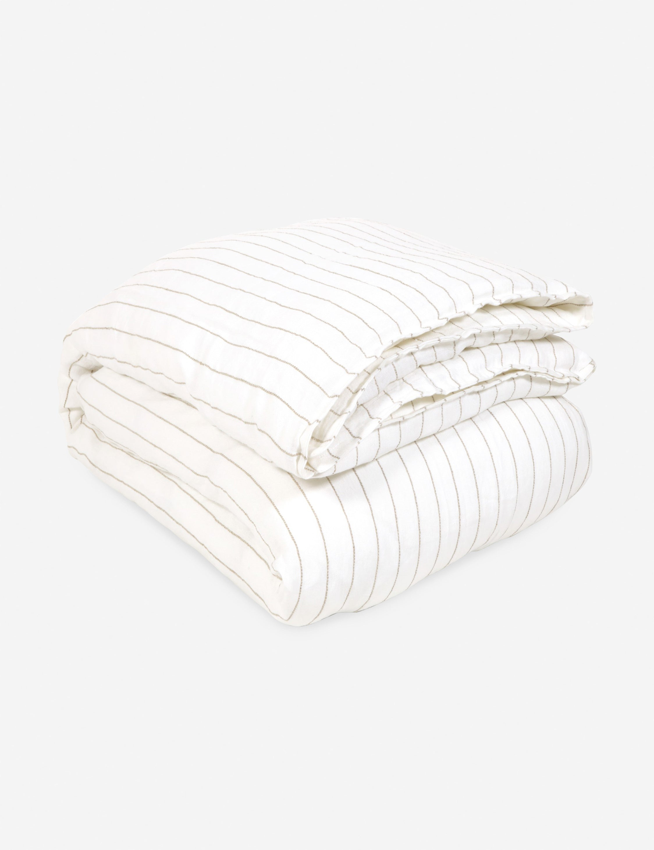 Blake Linen Duvet by Pom Pom at Home - White and Natural / Queen