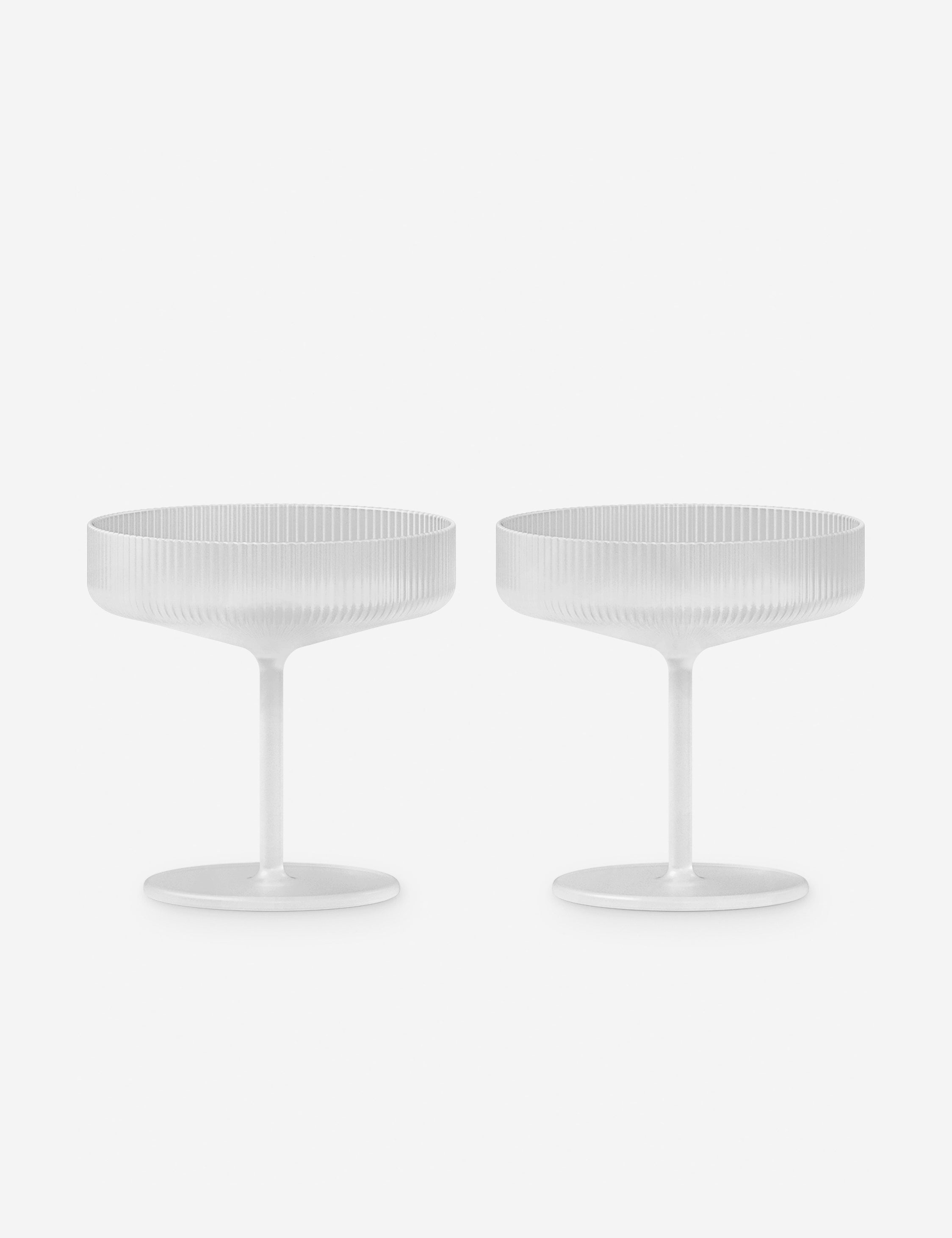 Ripple Glassware by Ferm Living - Frosted / Champagne Coupes -Set Of 2