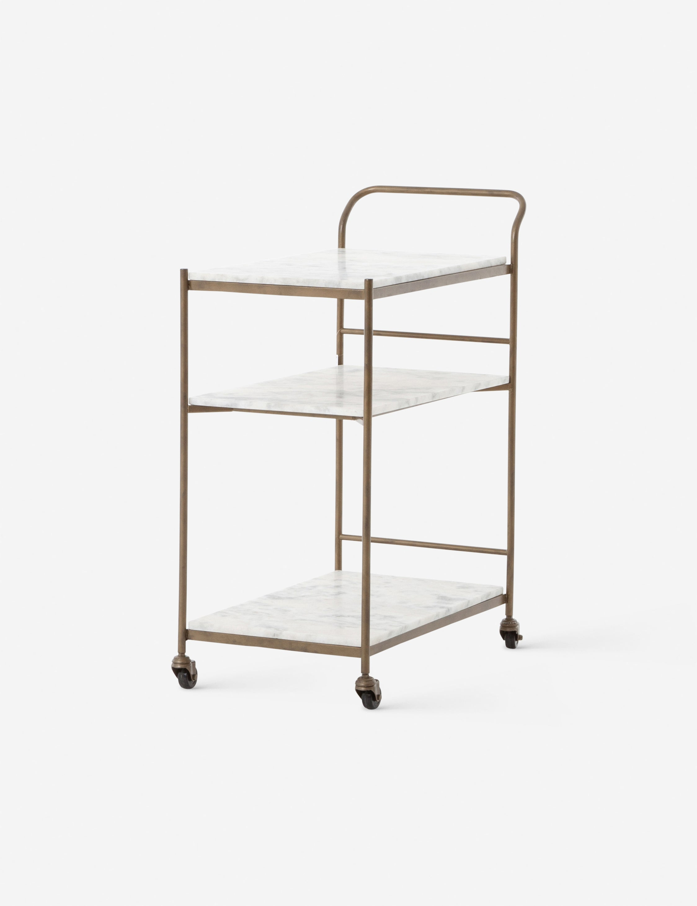 Evander Bar Cart - Antique Brass