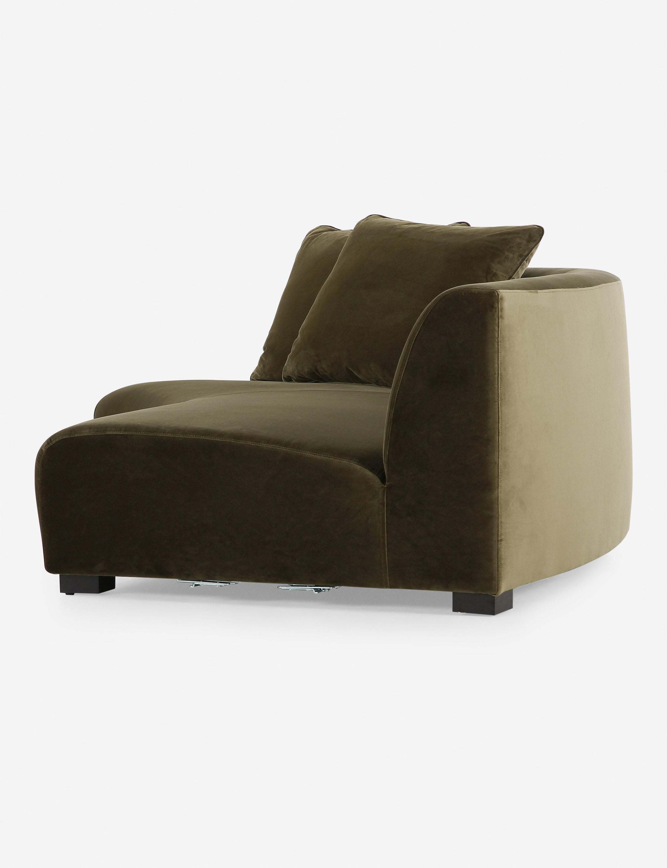 Saban Curved Sofa - Olive Velvet / Left-Facing