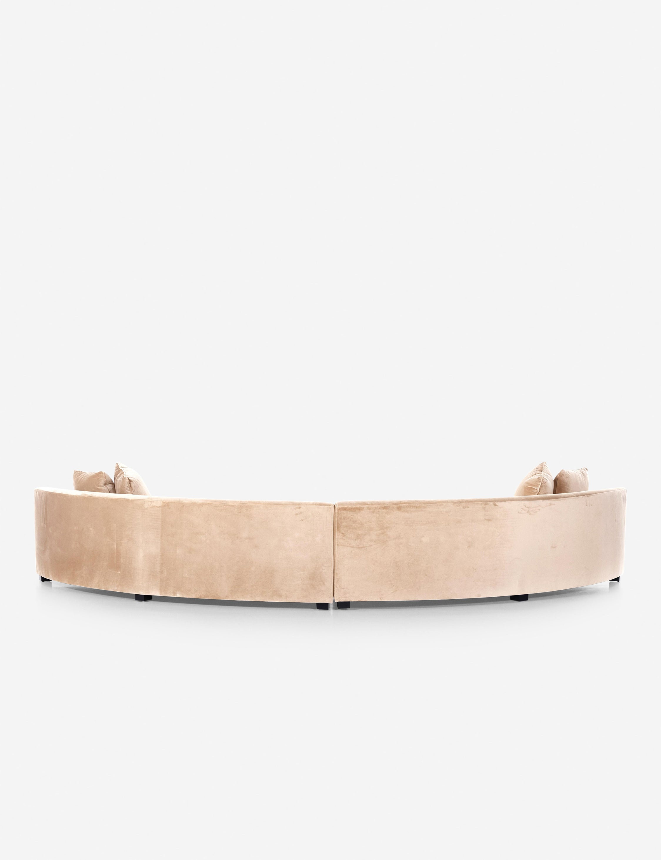 Saban 2-Piece Curved Sectional Sofa - Camel Velvet