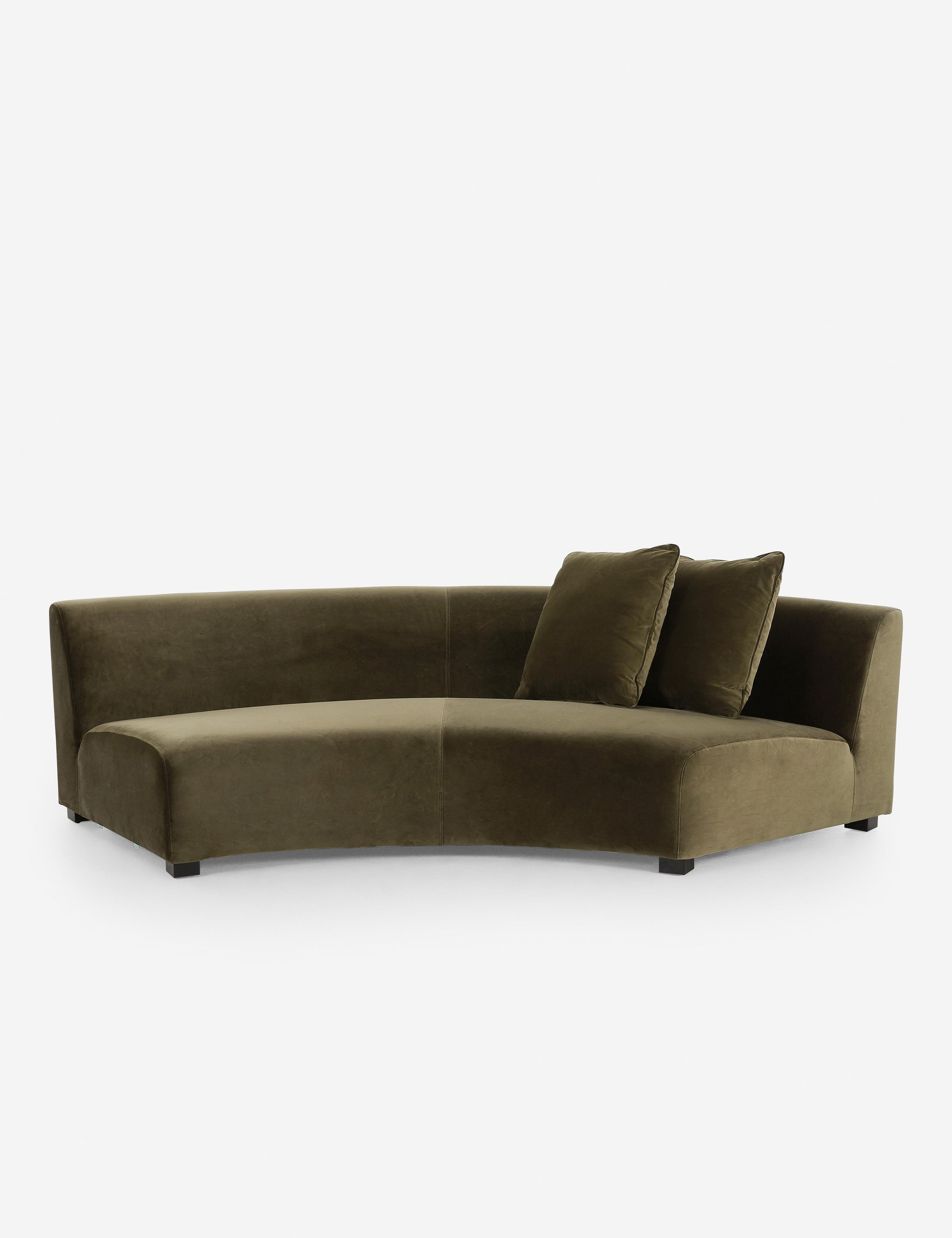 Saban 2-Piece Curved Sectional Sofa - Olive Velvet