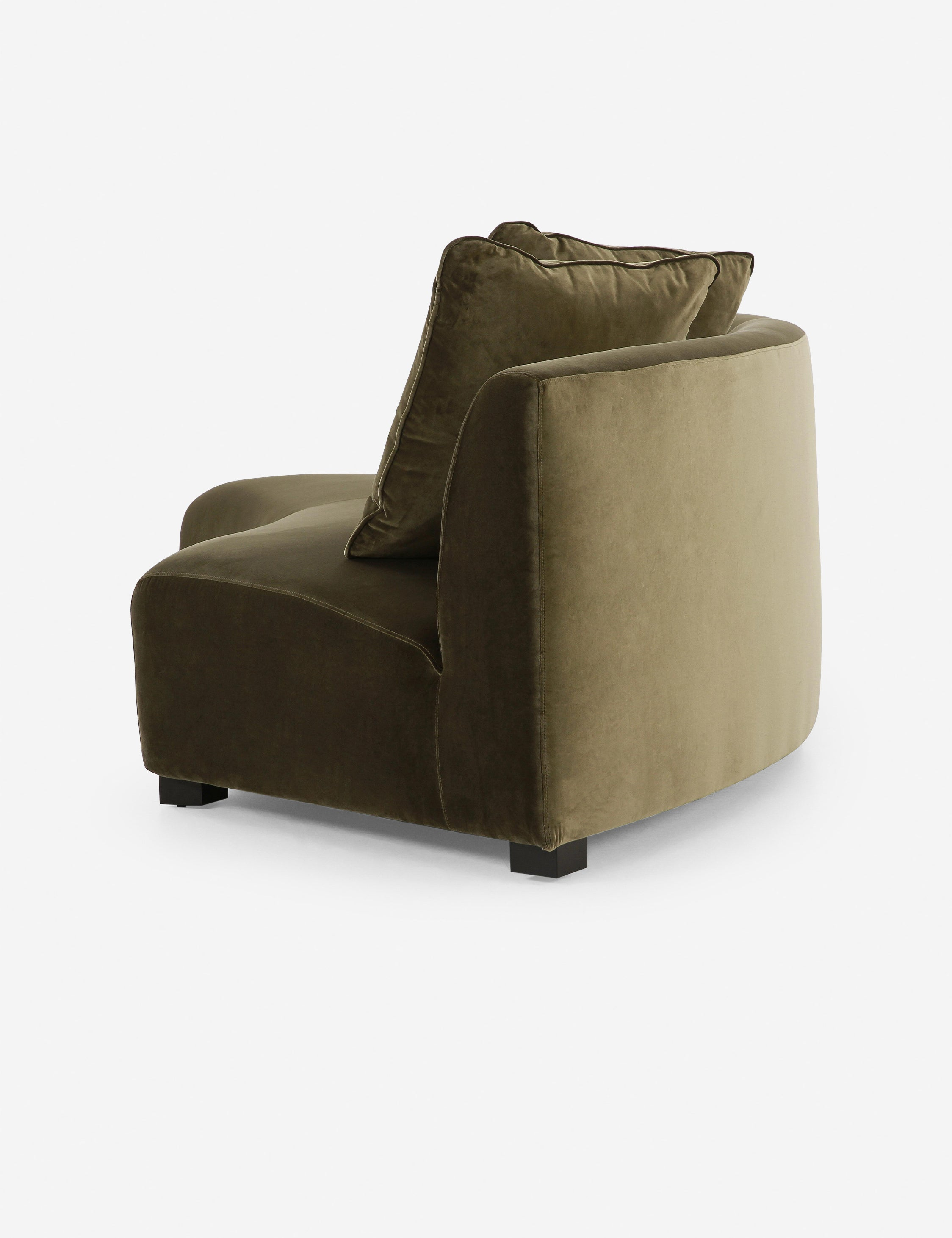 Saban 2-Piece Curved Sectional Sofa - Olive Velvet