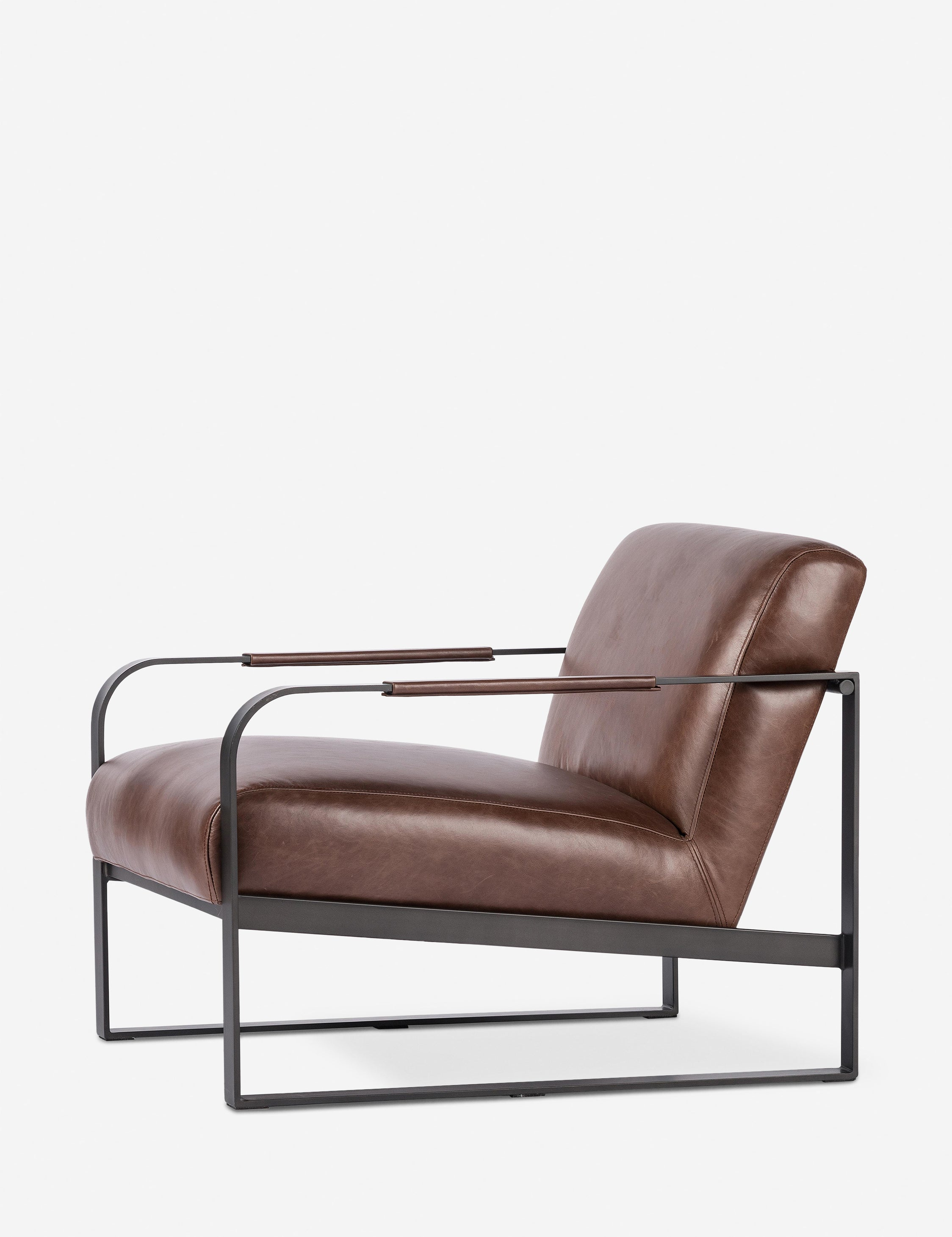 Schroeder Leather Accent Chair - Brown Leather