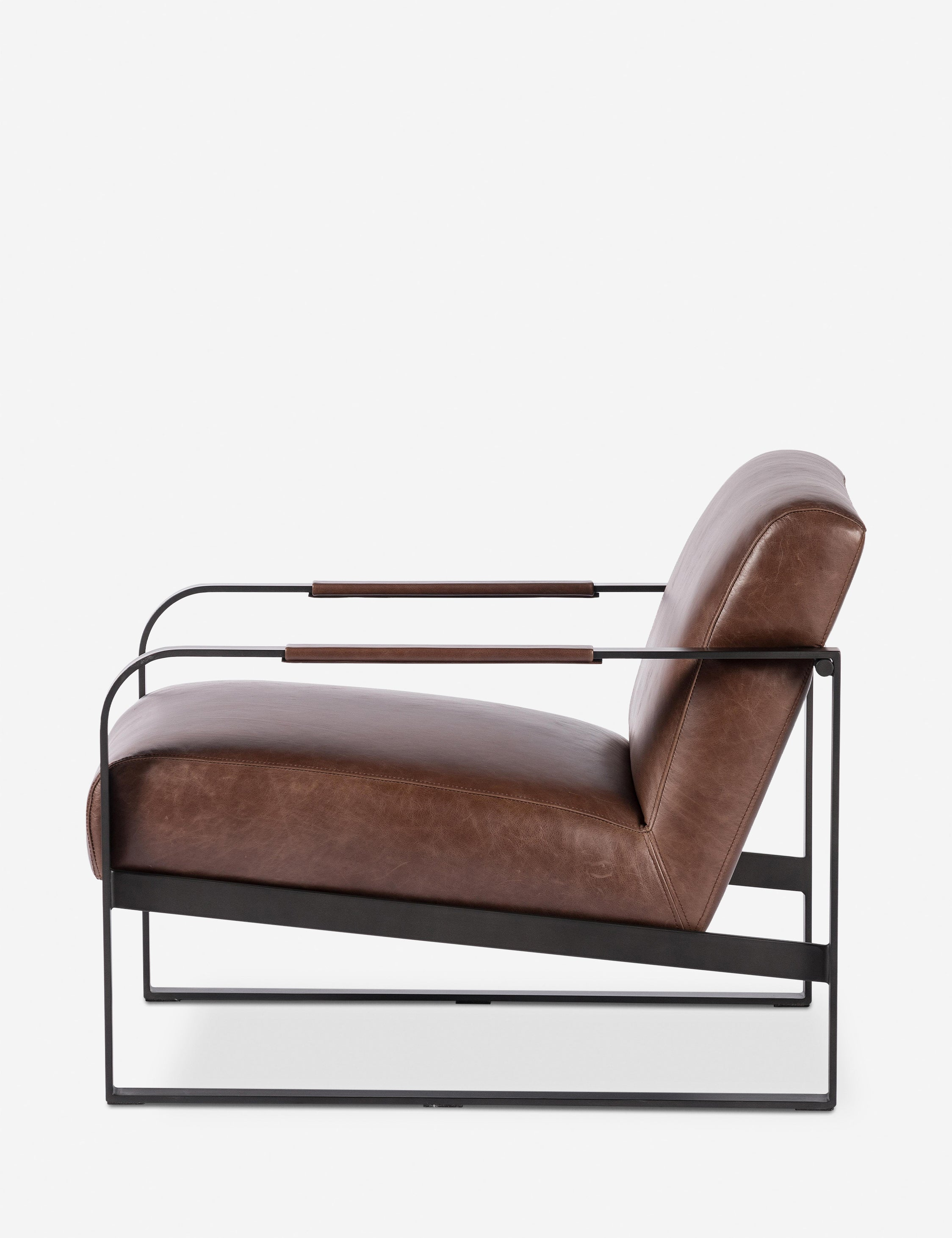 Schroeder Leather Accent Chair - Brown Leather