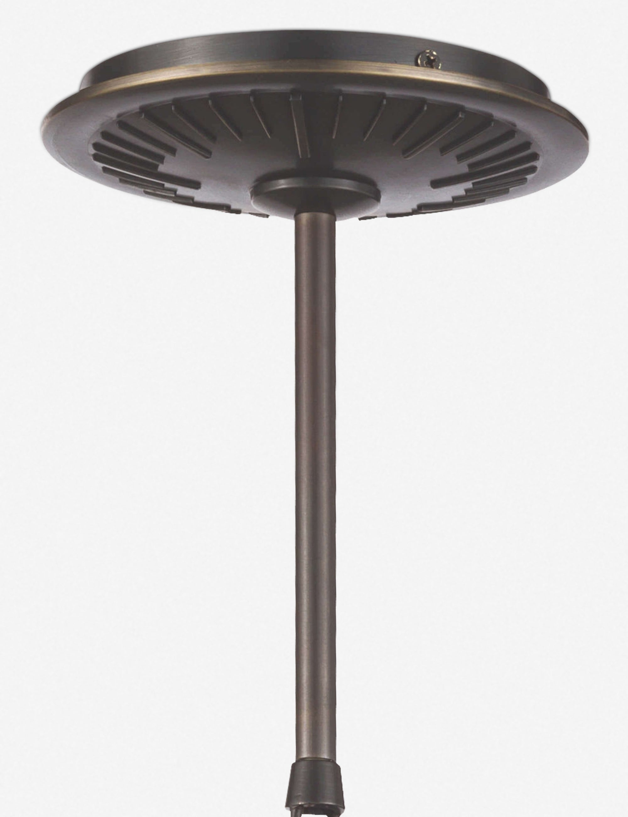 Frosted Glass Globe Pendant in Blackened Steel with Brass Detailing