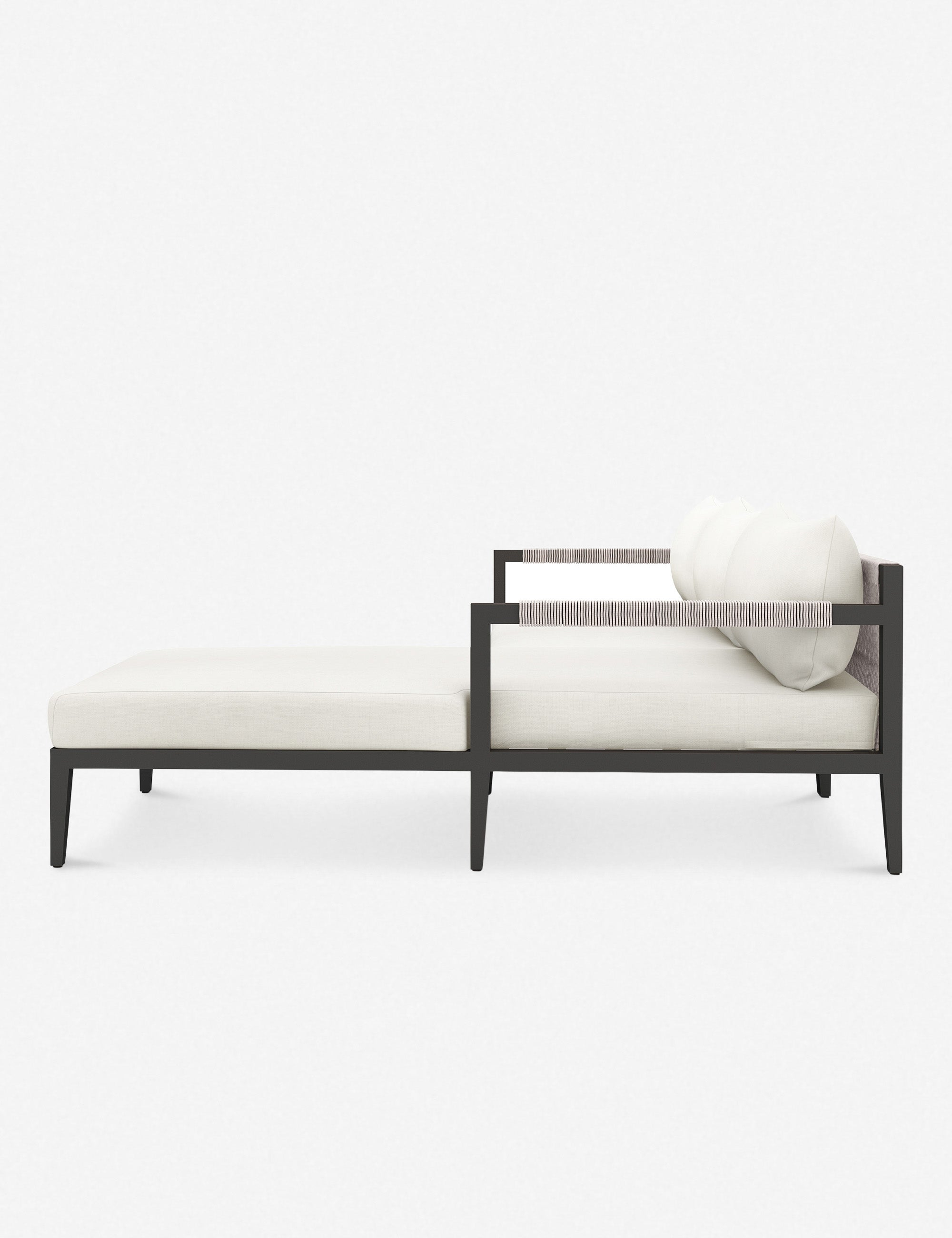Cadenza Indoor / Outdoor Metal Sectional Sofa - Bronze/Ivory / Right-Facing
