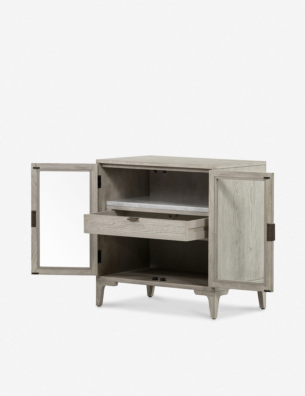 Viggo Vintage White Oak Rustic 1-Drawer Cabinet Nightstand