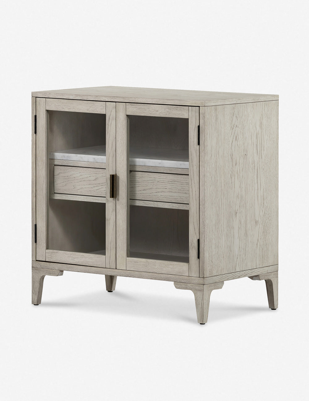 Viggo Vintage White Oak Rustic 1-Drawer Cabinet Nightstand