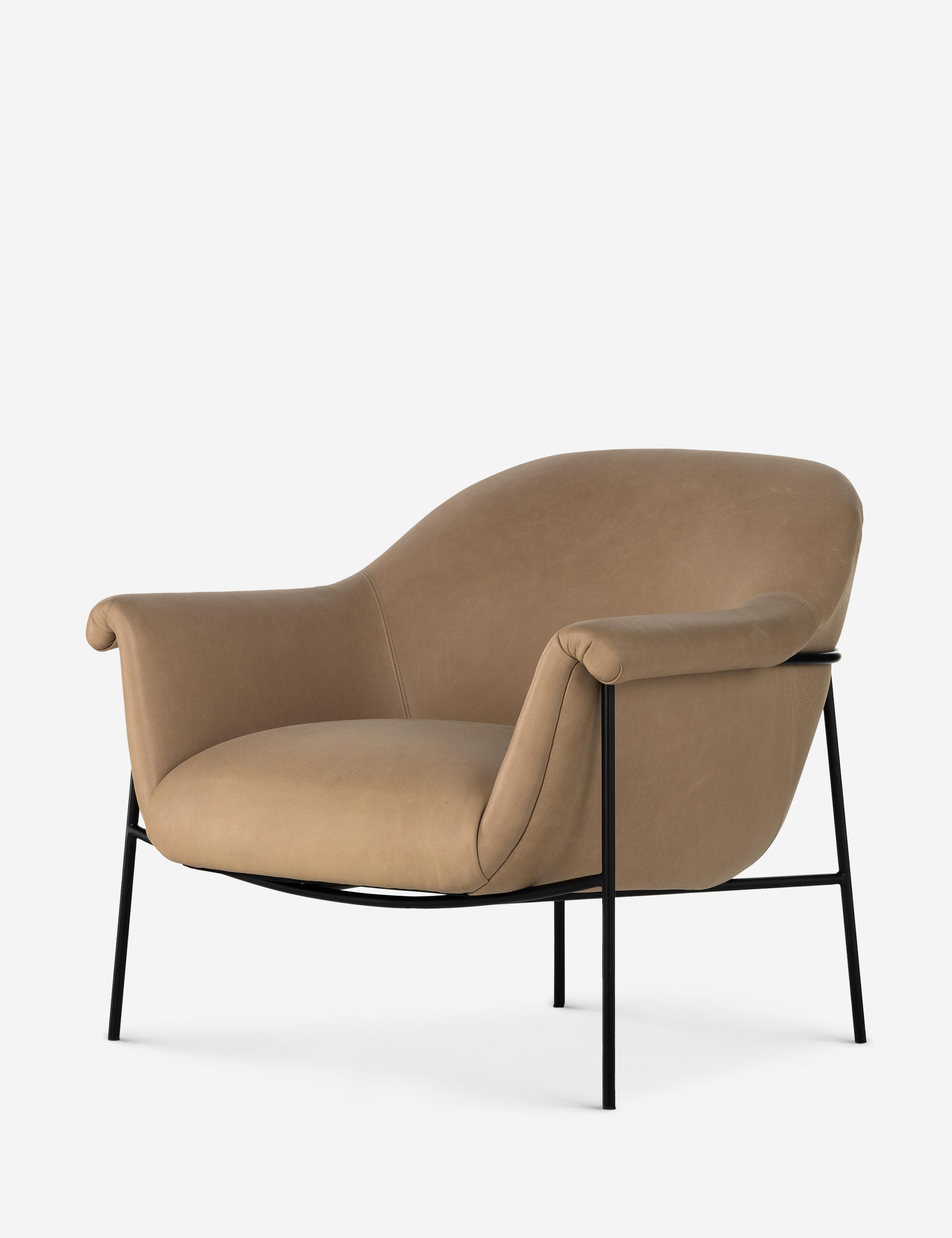 Penelope Accent Chair - Taupe Leather