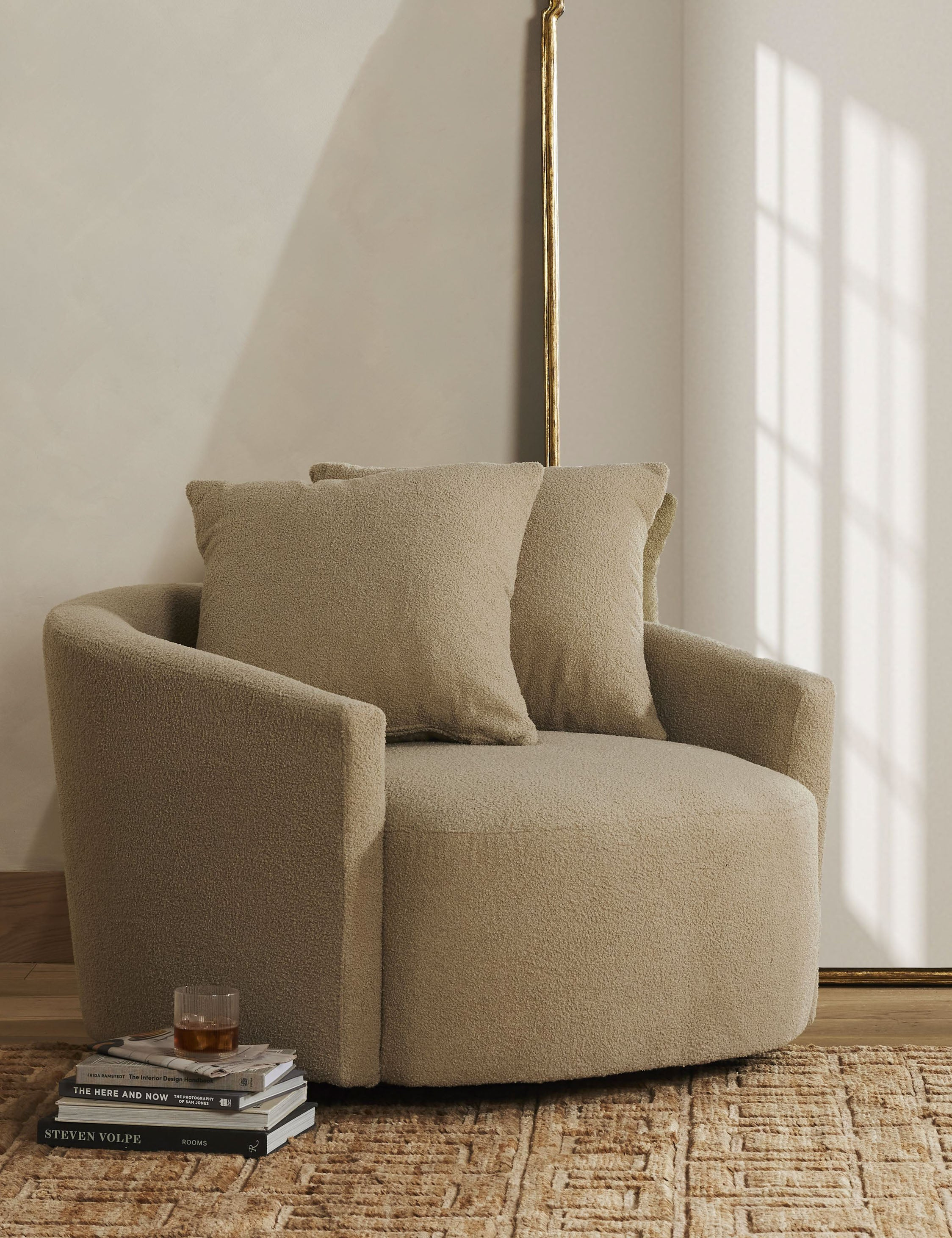 Kaila Swivel Chair - Taupe