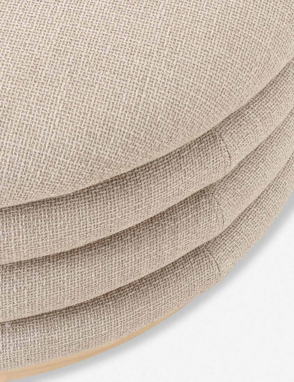 Oliver Round Ottoman - Taupe / 36"W