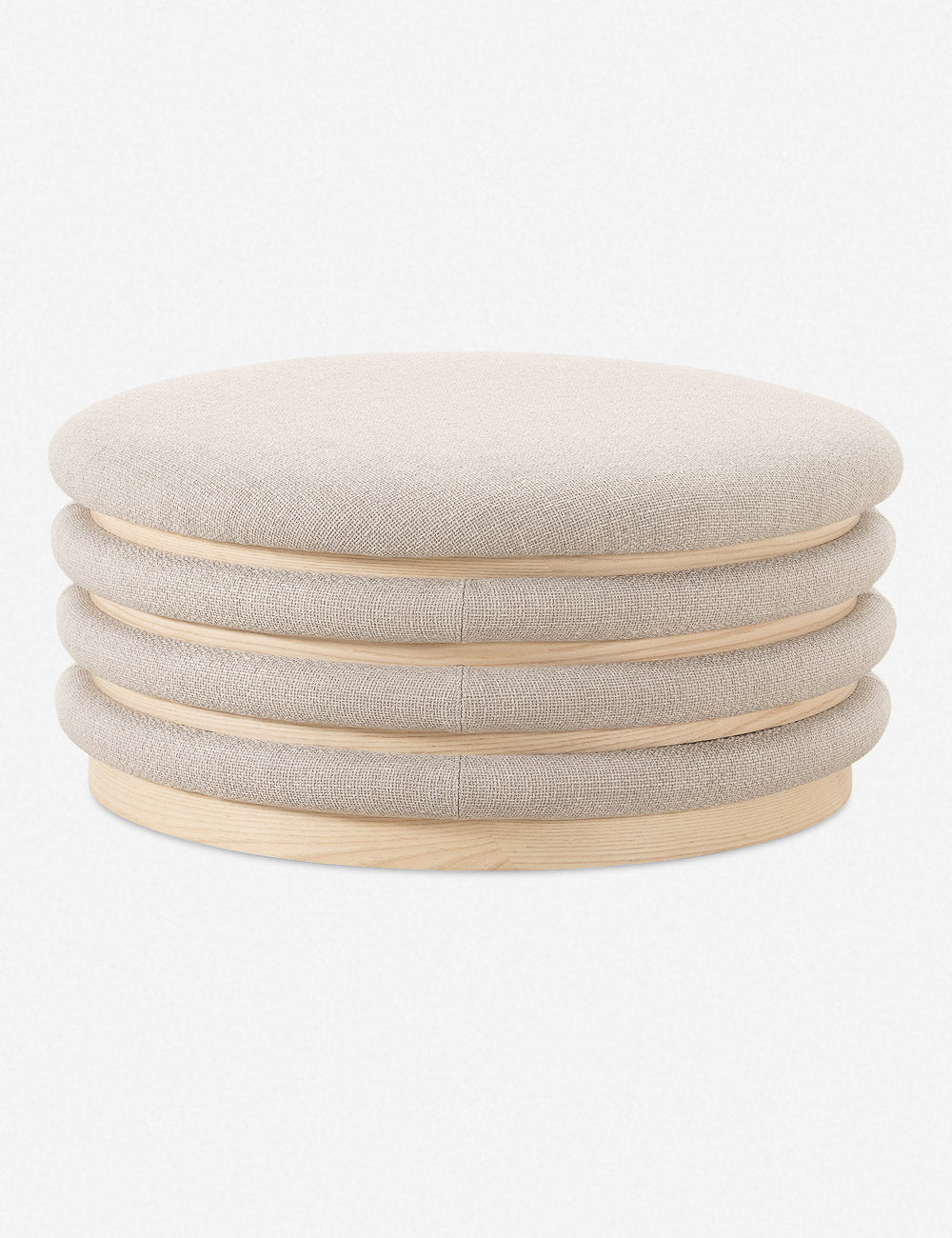 Oliver Round Ottoman - Taupe / 36"W