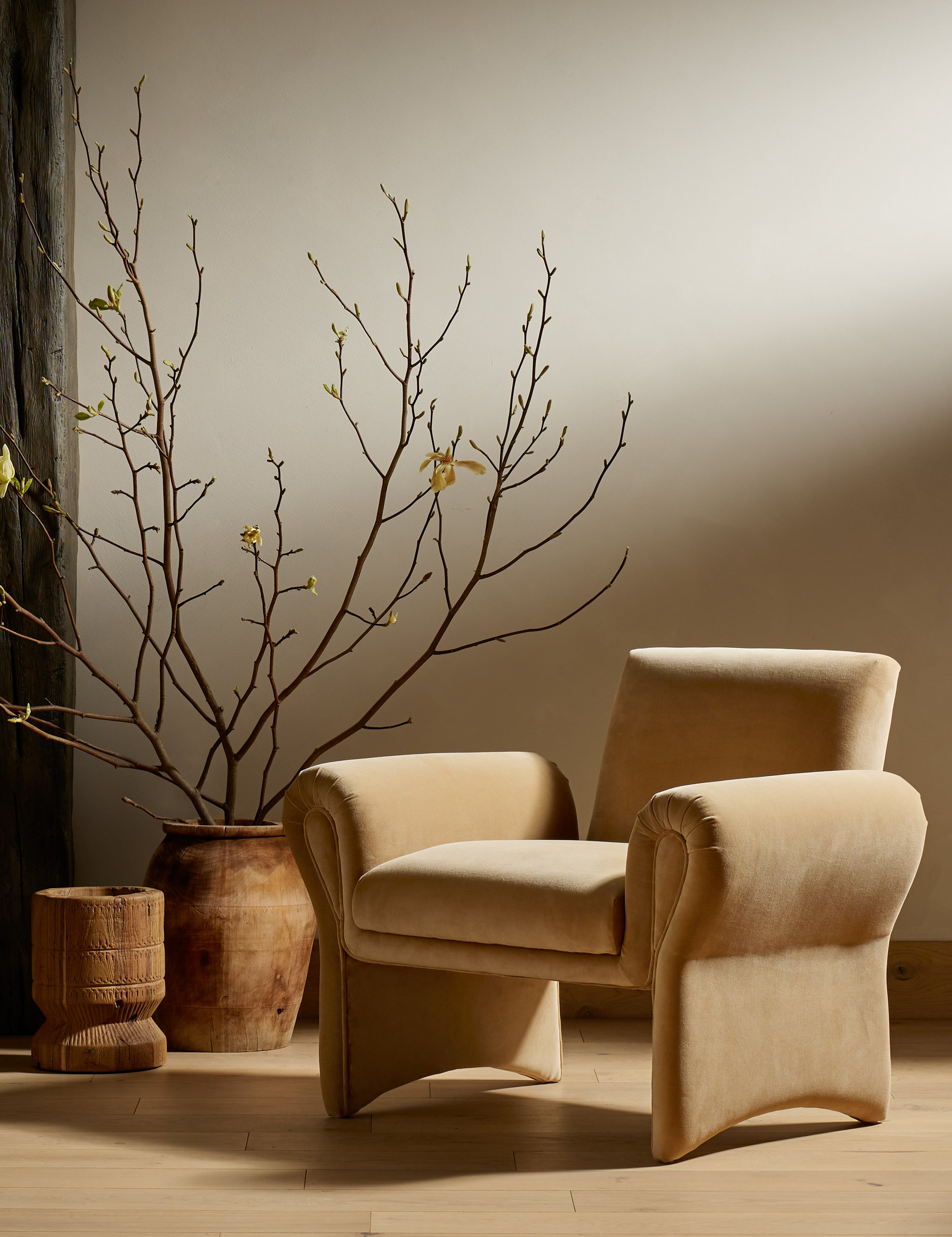 Fenella Accent Chair - Camel Velvet