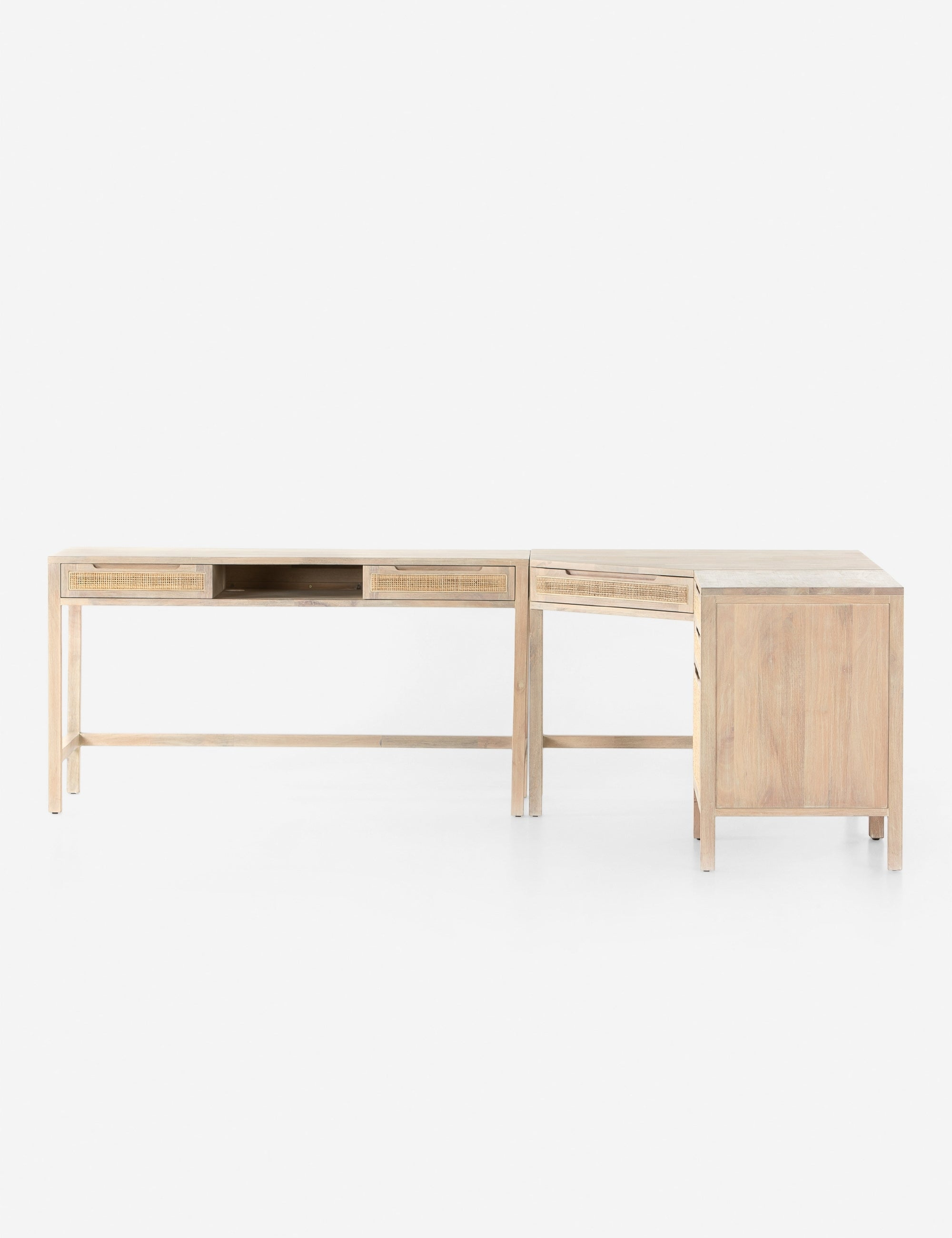 Margot Modular Desk with Filing Cabinet - Whitewash