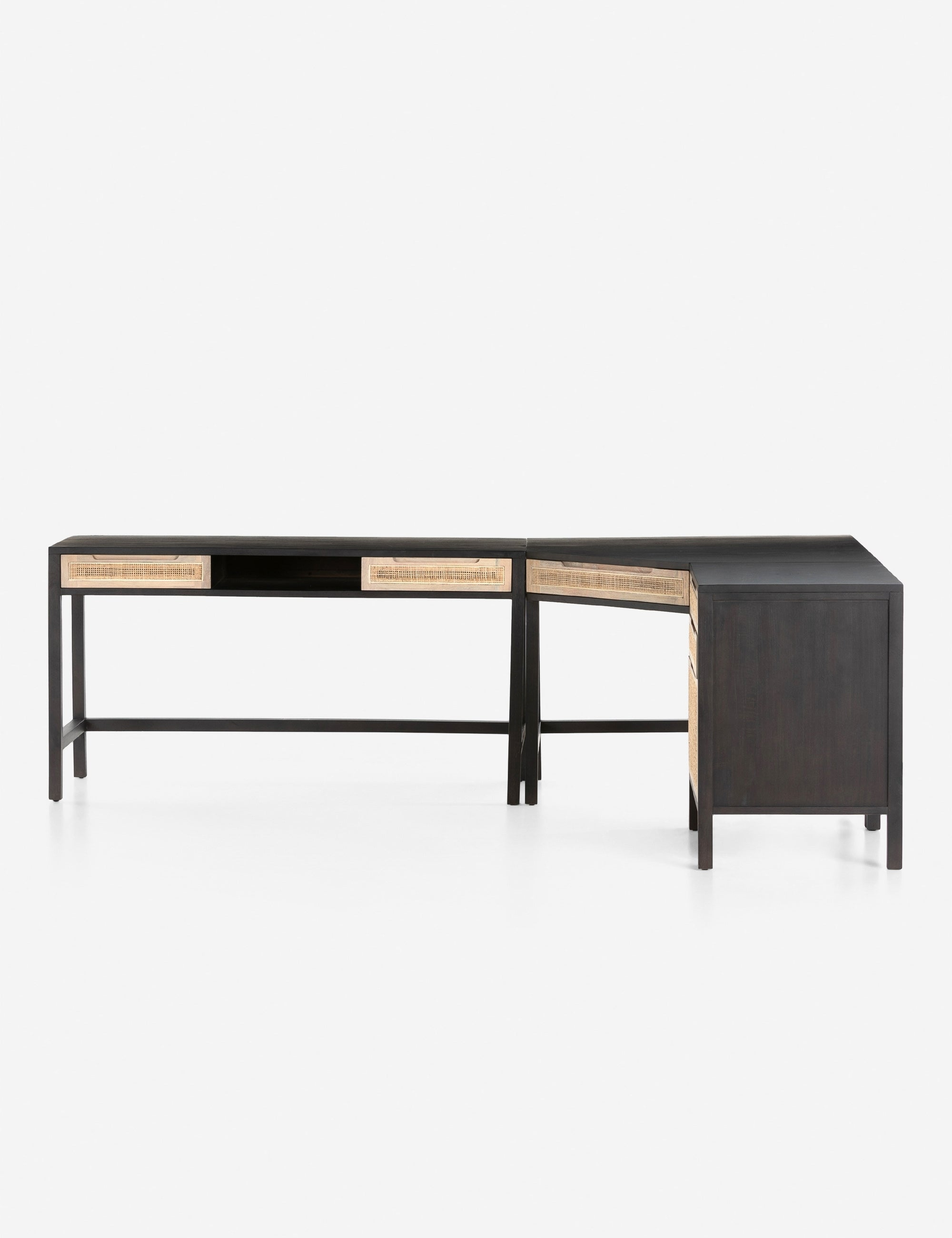 Margot Modular Desk with Filing Cabinet - Black