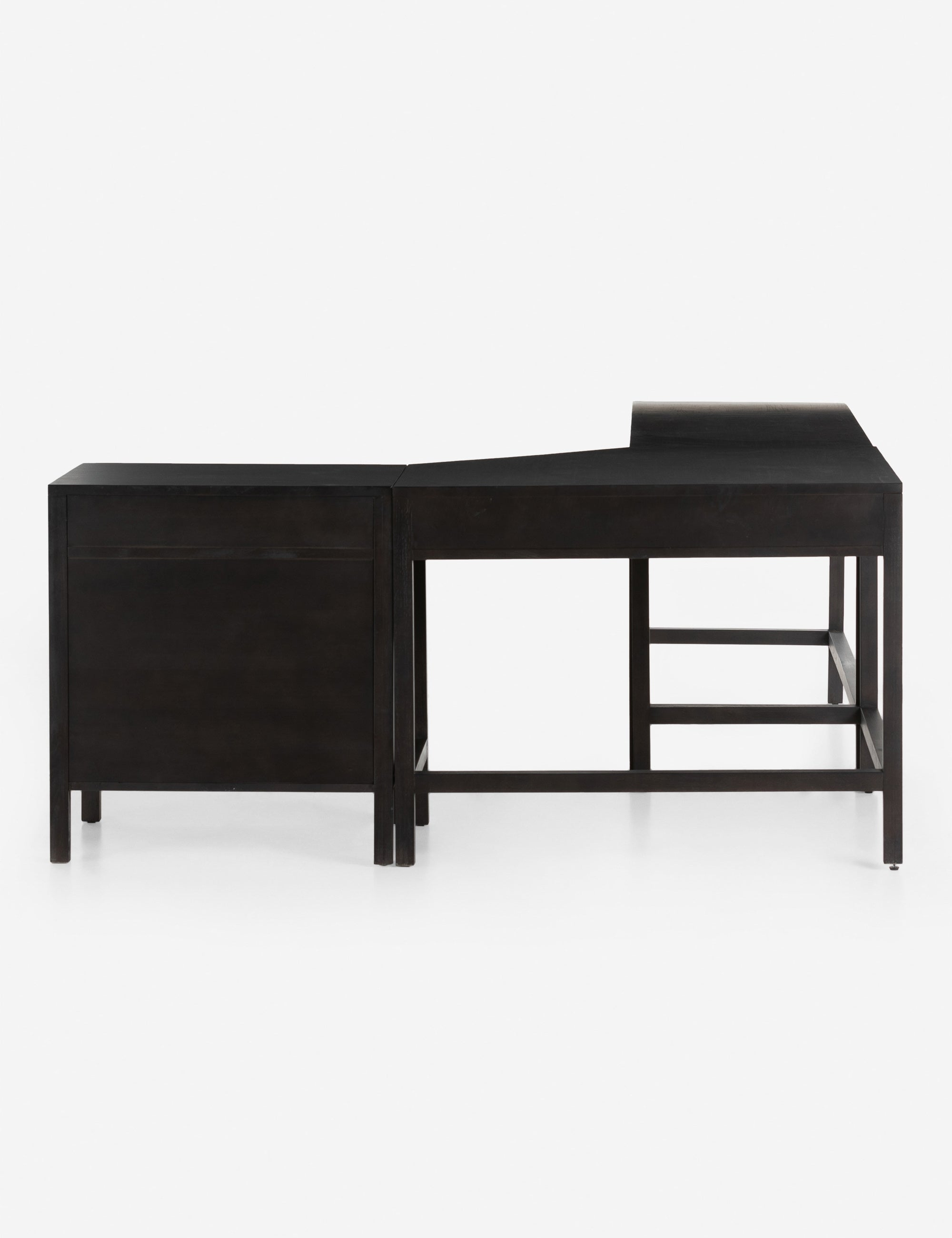 Margot Modular Desk with Filing Cabinet - Black