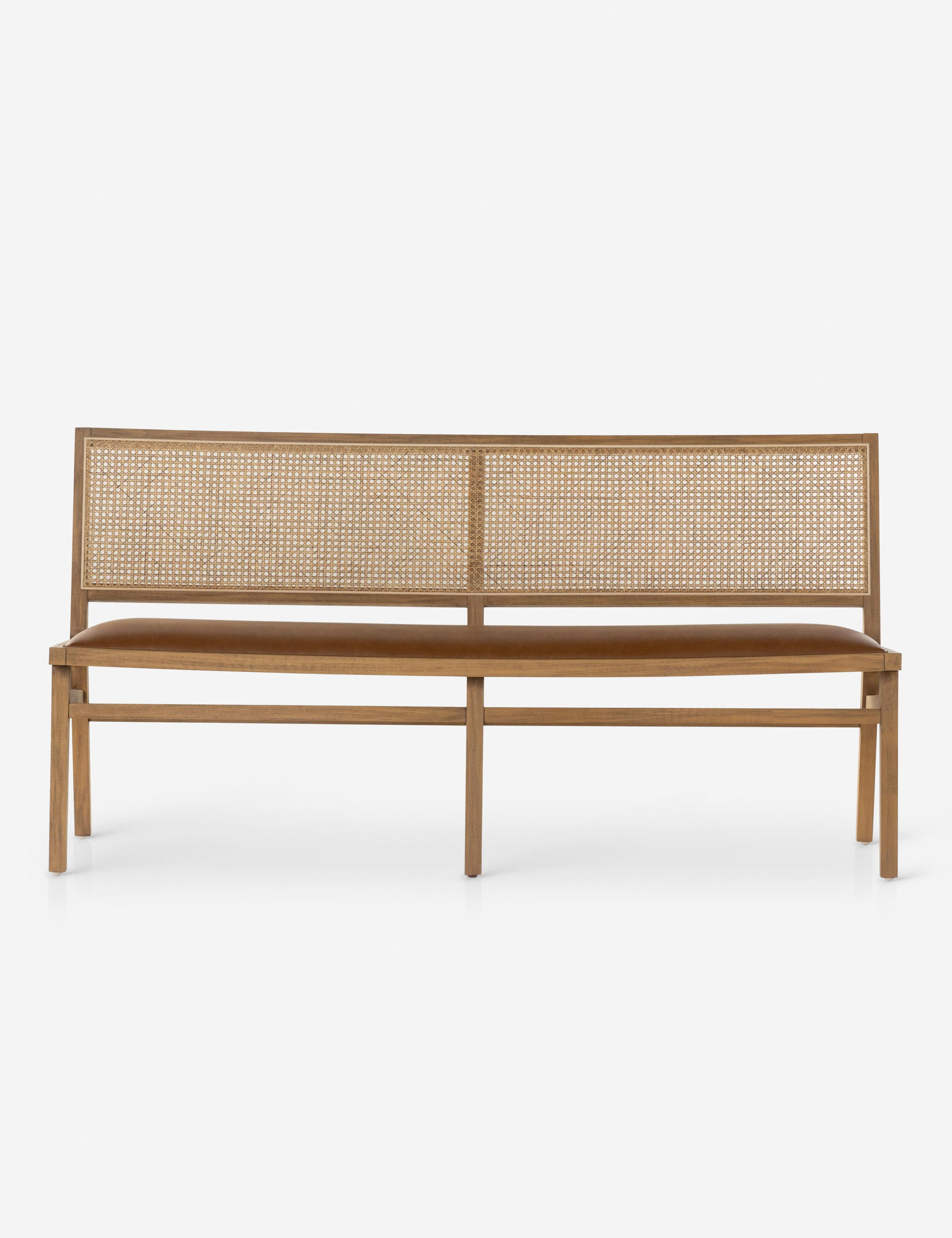 Archie Dining Bench - Butterscotch Leather
