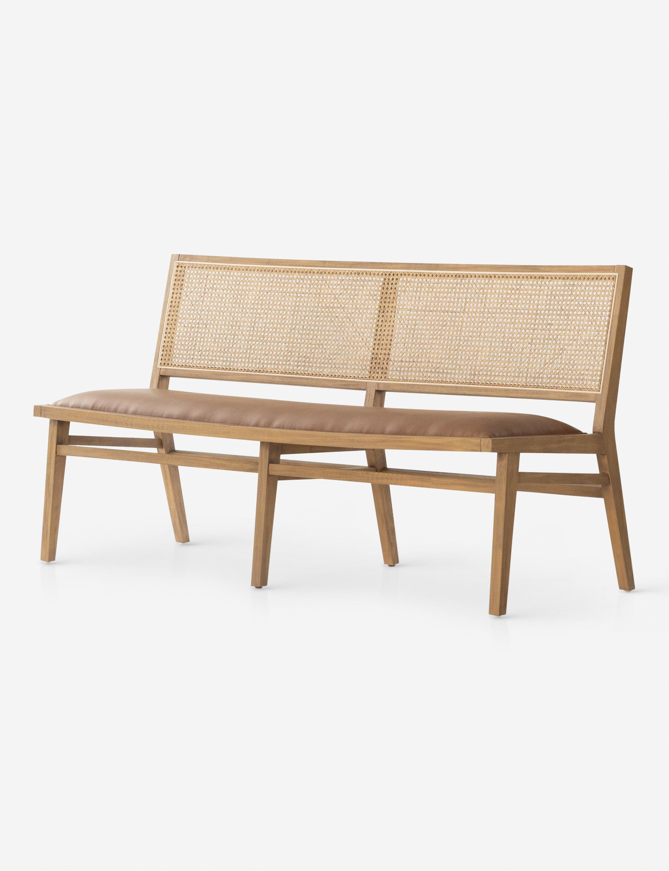Archie Dining Bench - Butterscotch Leather