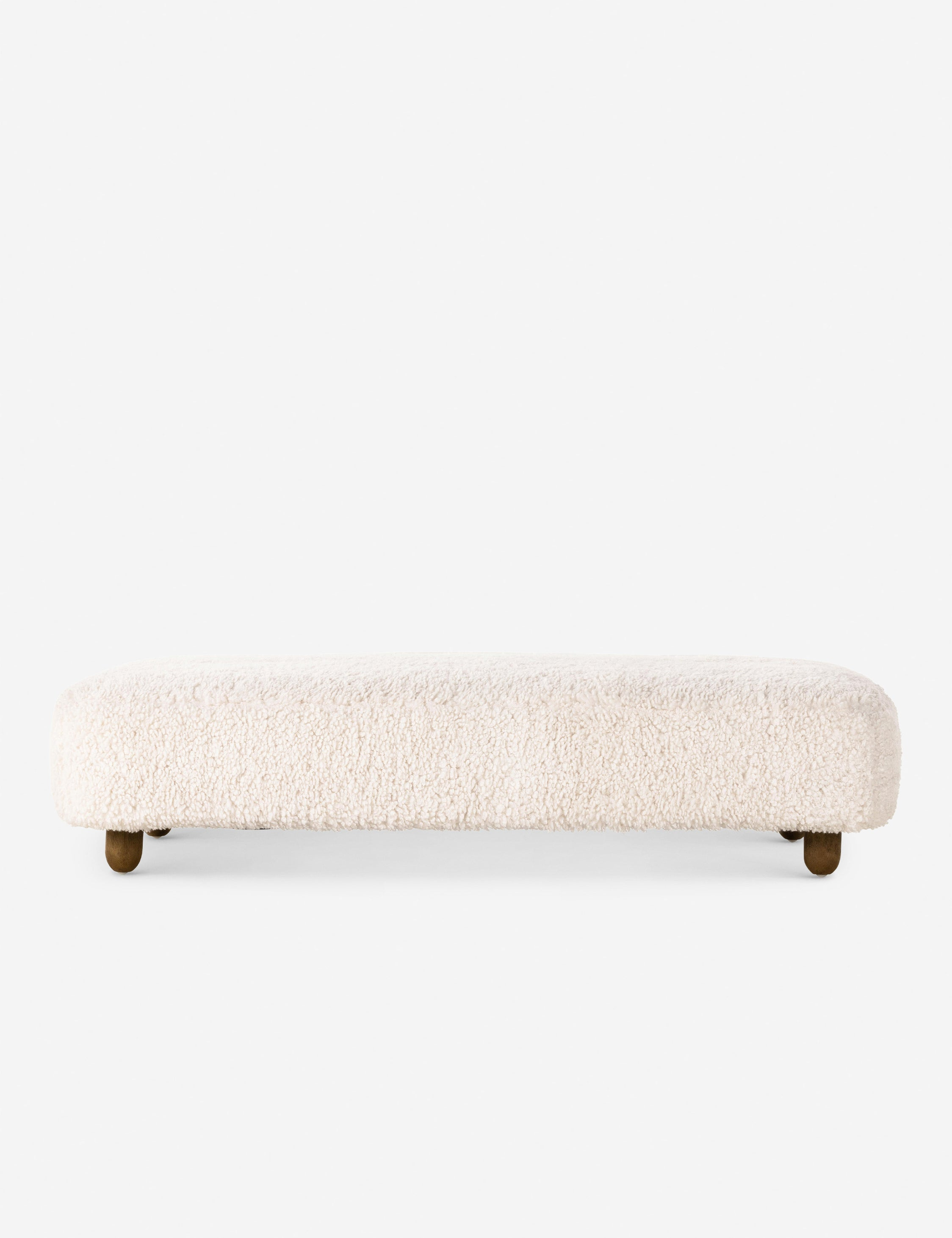 Genevieve Ottoman - Ivory Sheepskin
