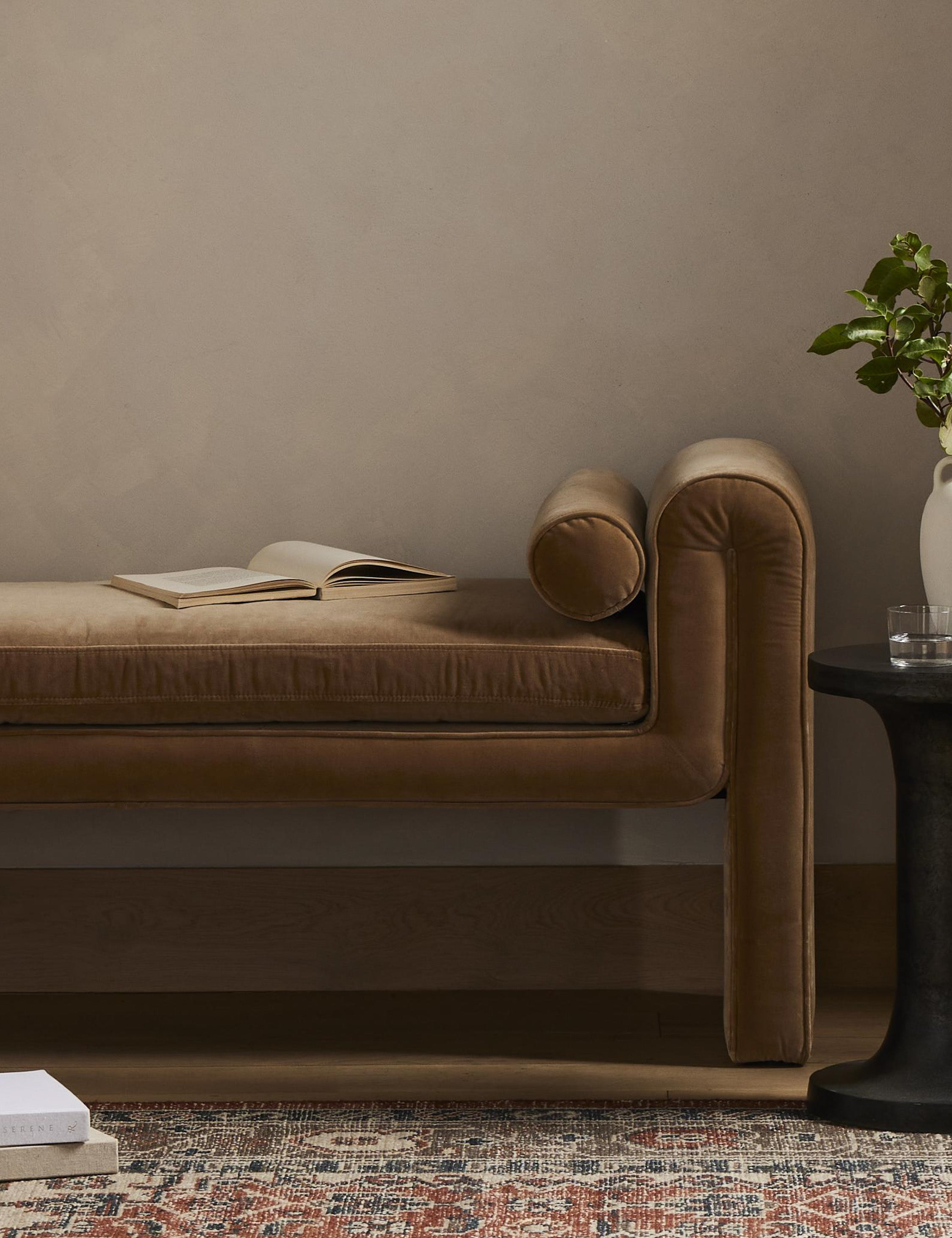 Rowe Bench - Buff Velvet