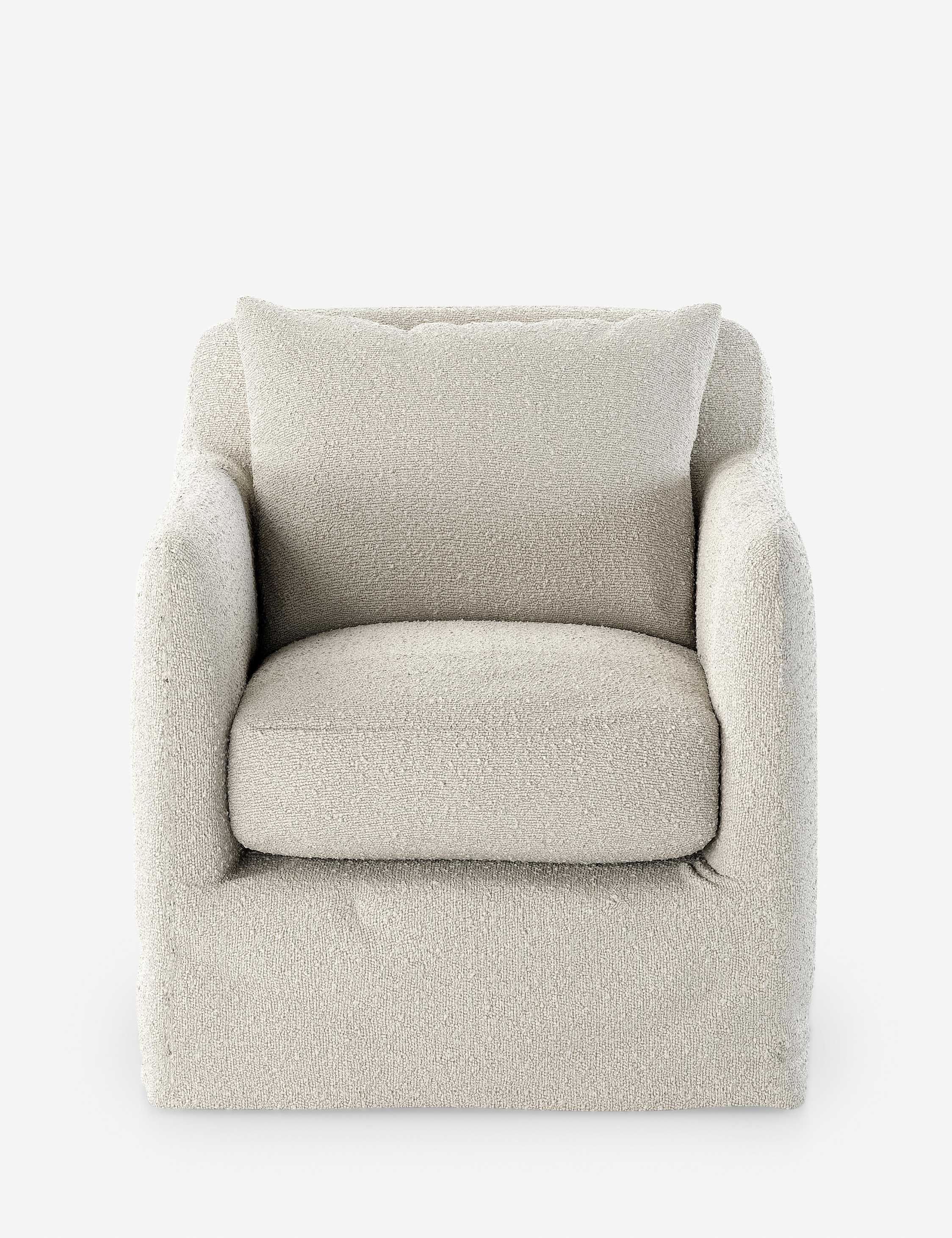 Sakura Indoor / Outdoor Swivel Chair - Cream Boucle