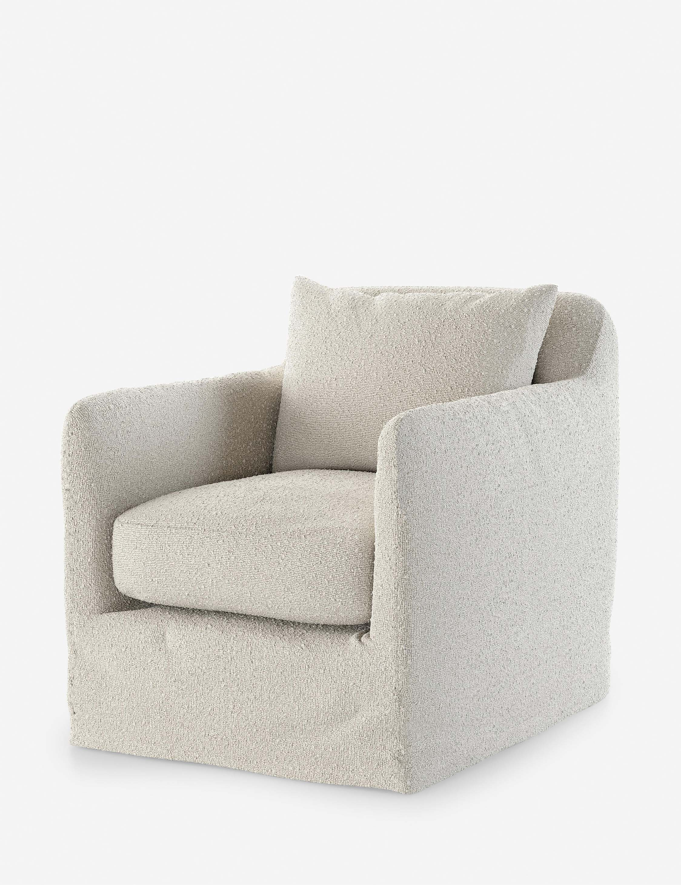 Sakura Indoor / Outdoor Swivel Chair - Cream Boucle