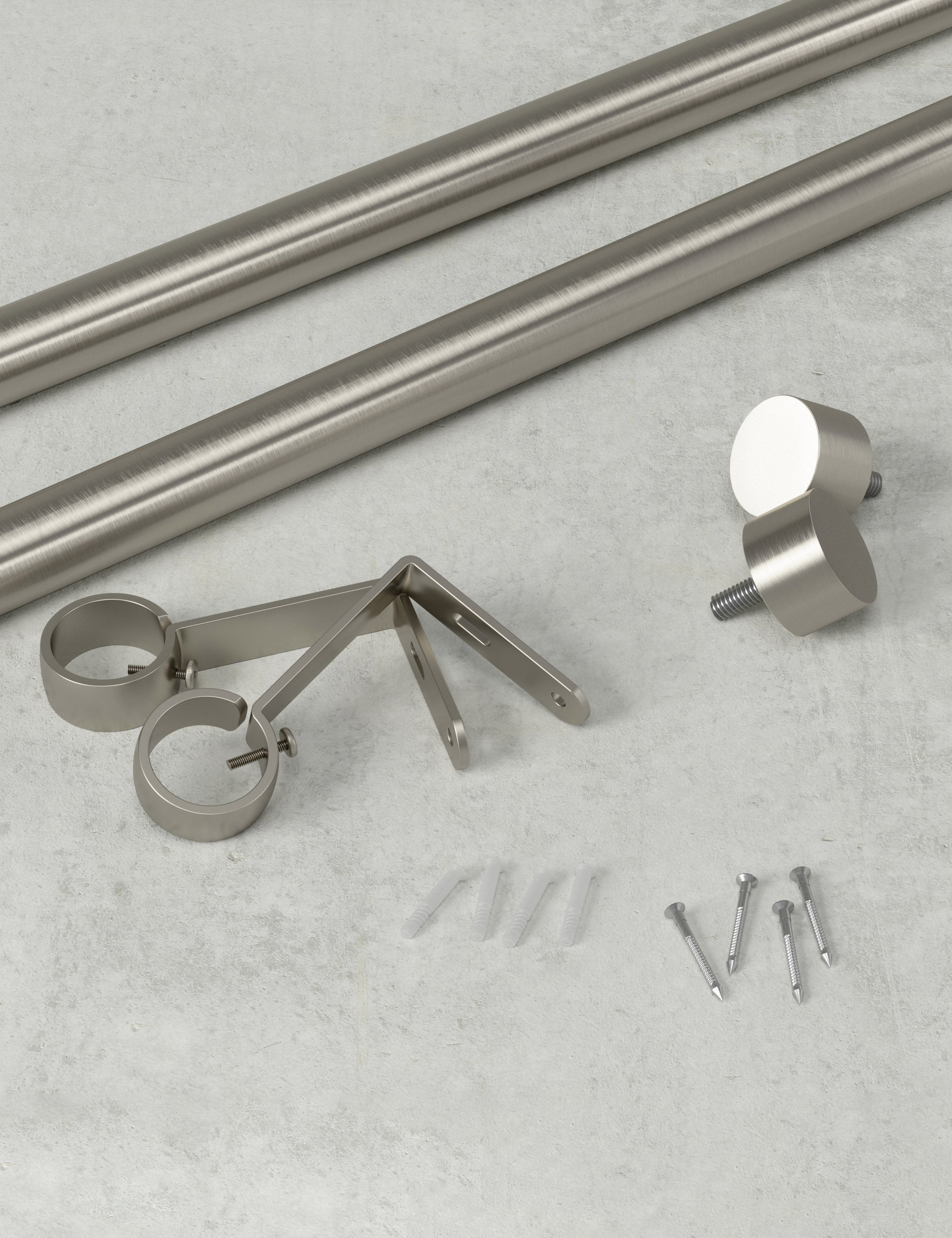 Porta Curtain Rod - Nickel / 36"-66"