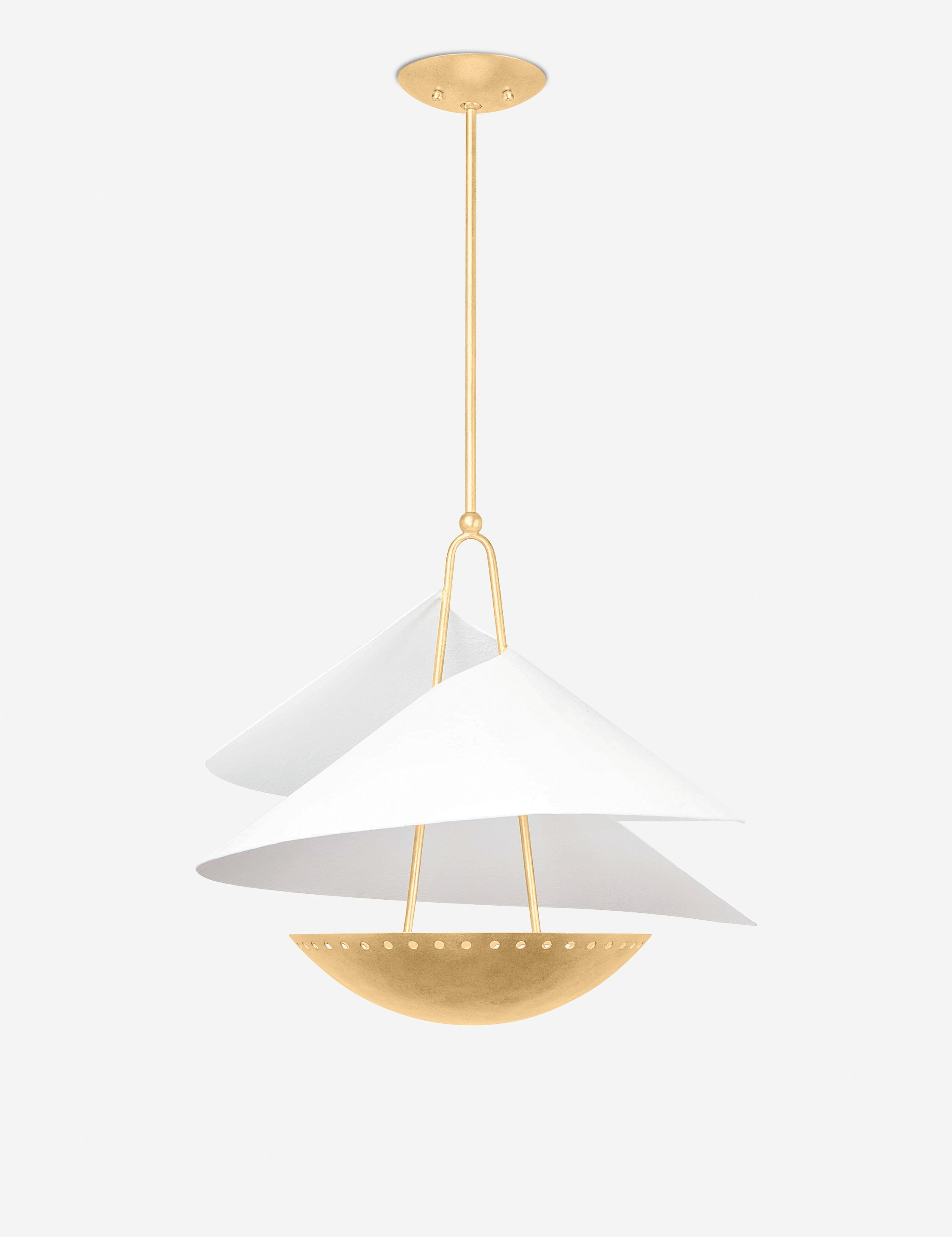 Sheridan Pendant Light - Brass and White / 24" Dia