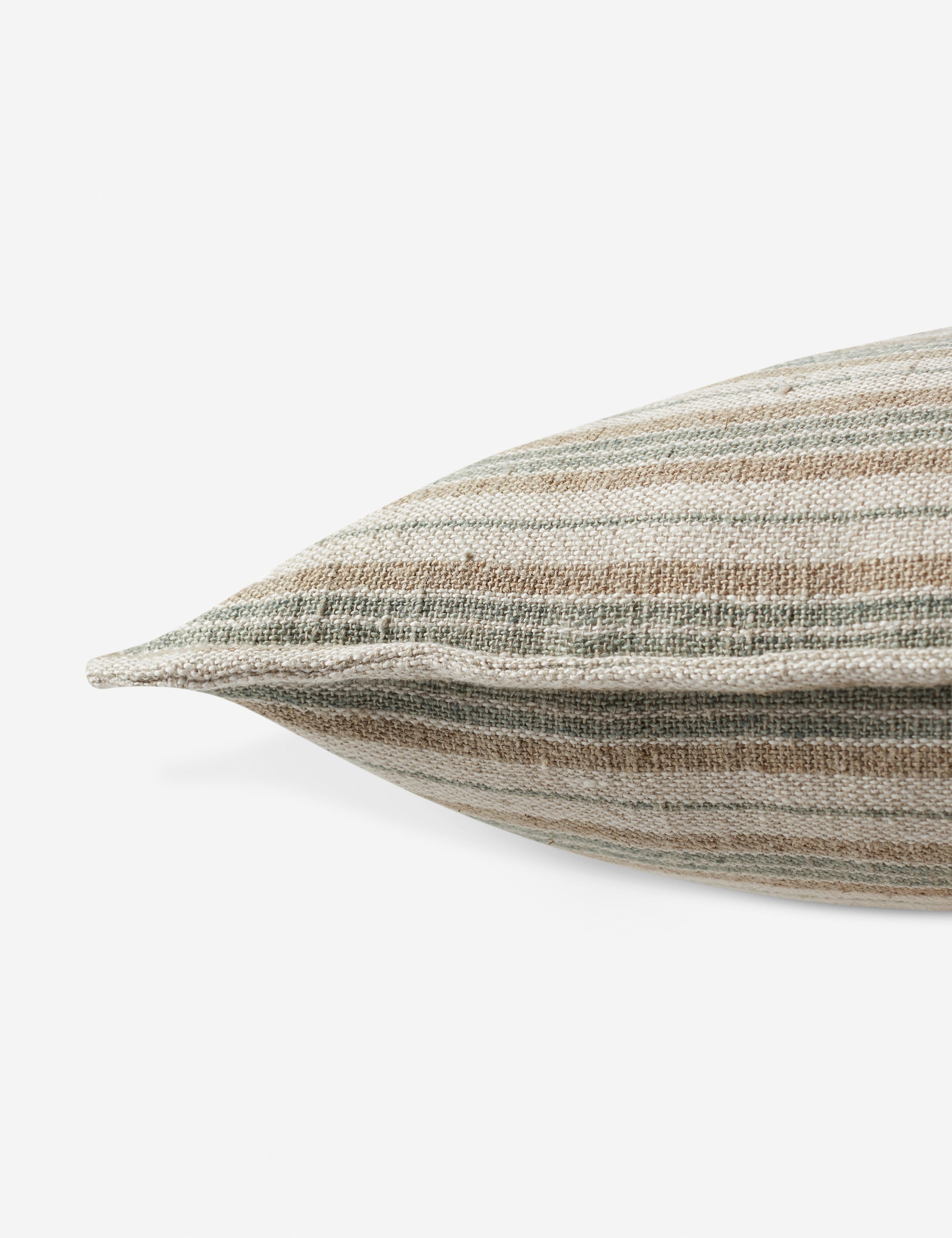 Baptiste Linen Pillow - Cream and Mint / Square / Polyester